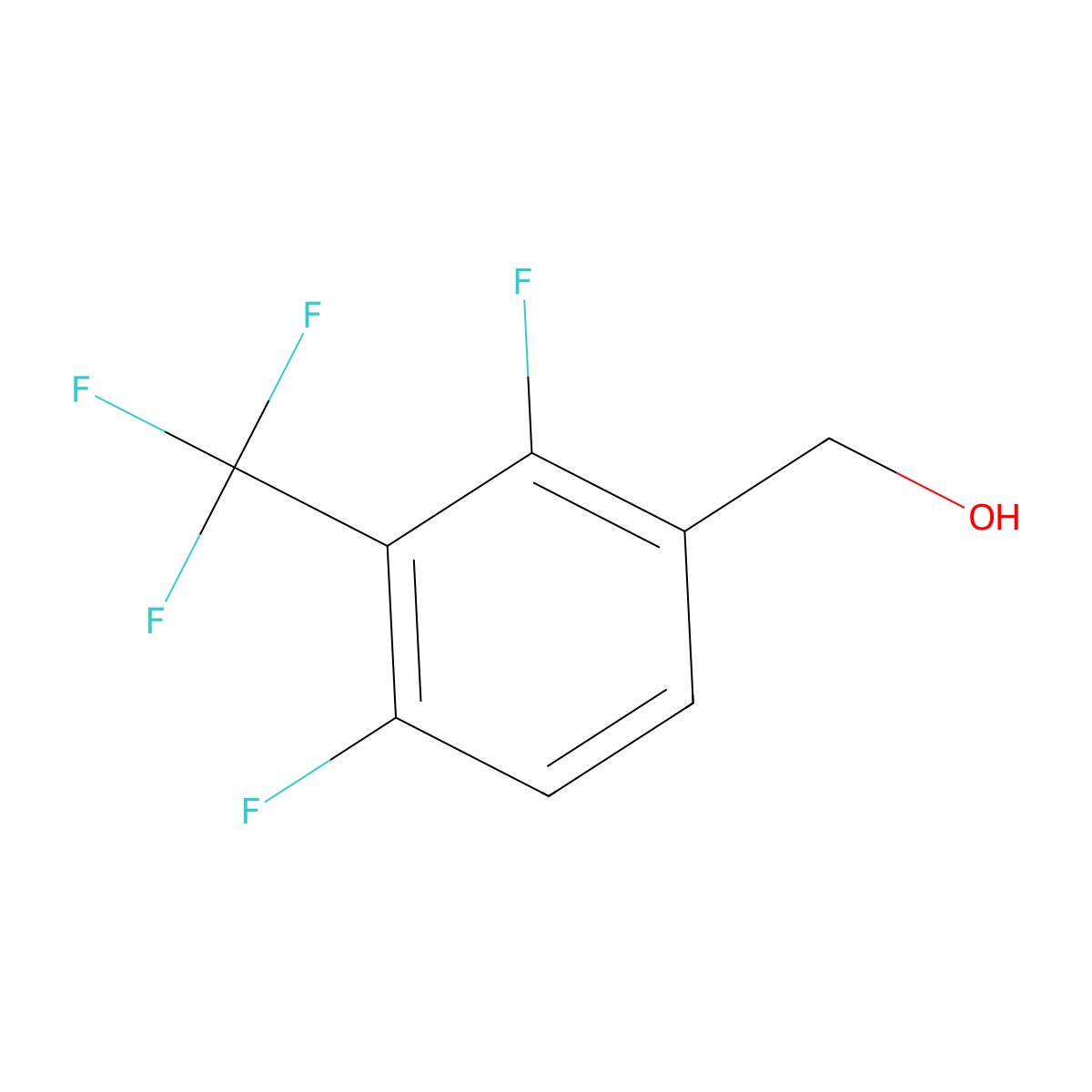 (2,4-Difluoro-3-(trifluoromethyl)phenyl)methanol molecular structure, CAS 1445995-77-6