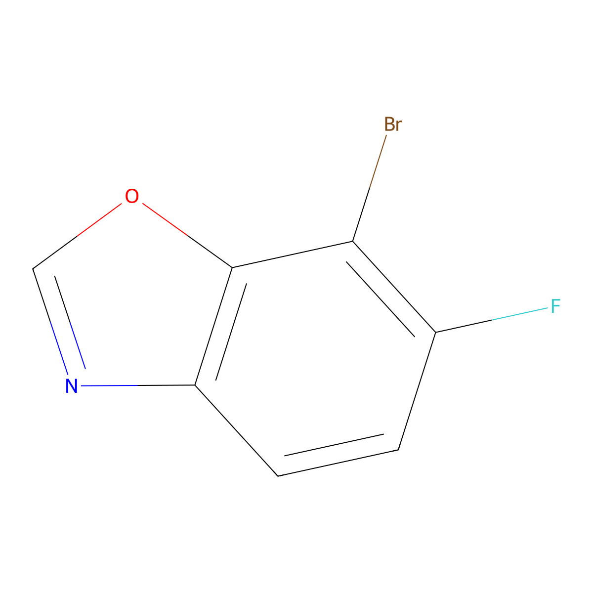 Benzoxazole, 7-bromo-6-fluoro- molecular structure, CAS 1445995-78-7