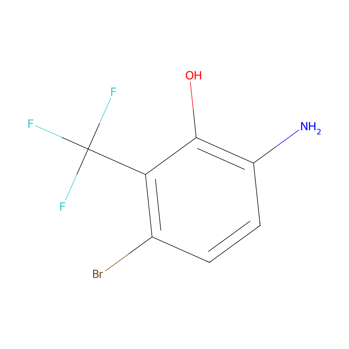 6-Amino-3-bromo-2-(trifluoromethyl)phenol molecular structure, CAS 1445995-79-8