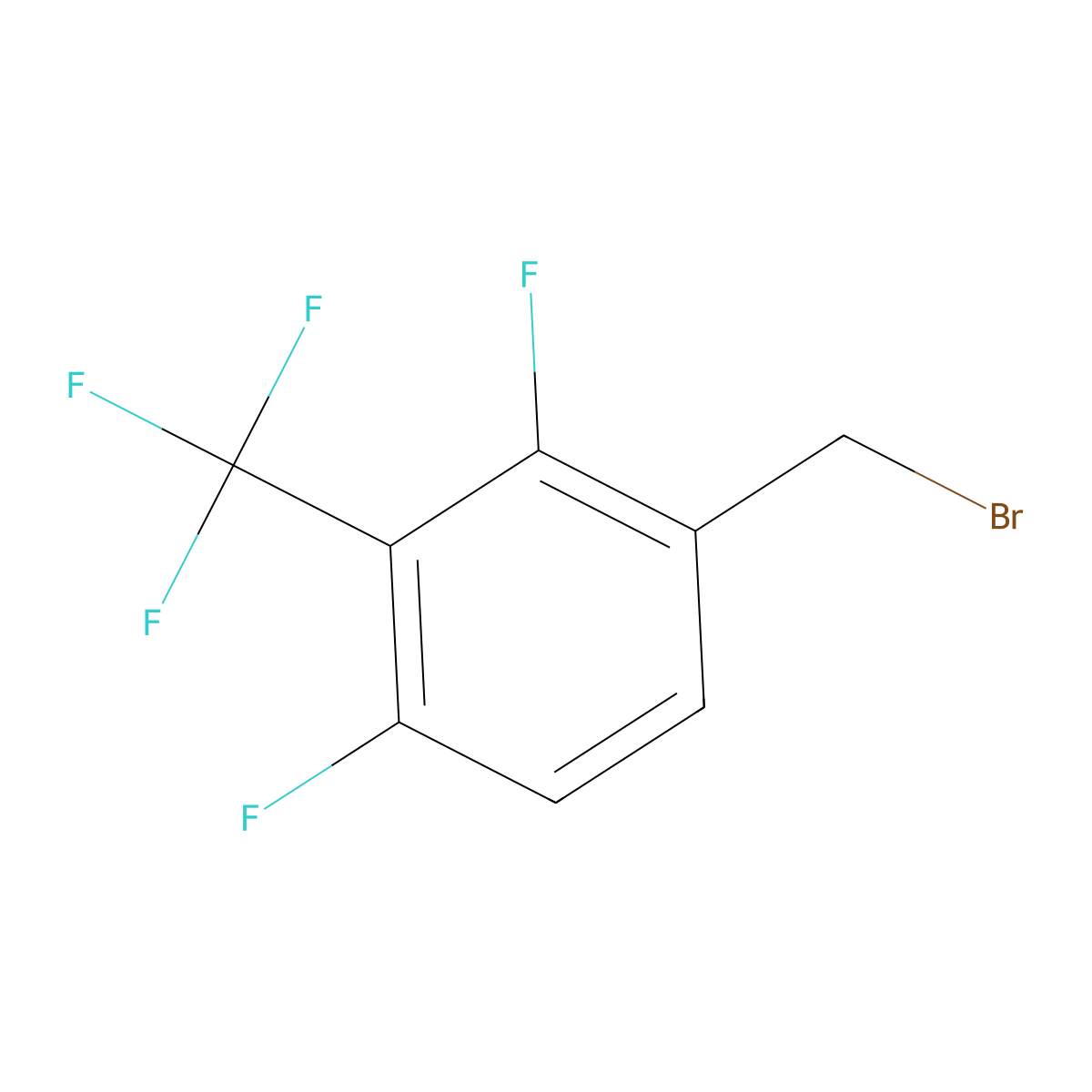 2,4-Difluoro-3-(trifluoromethyl)benzyl bromide molecular structure, CAS 1445995-80-1