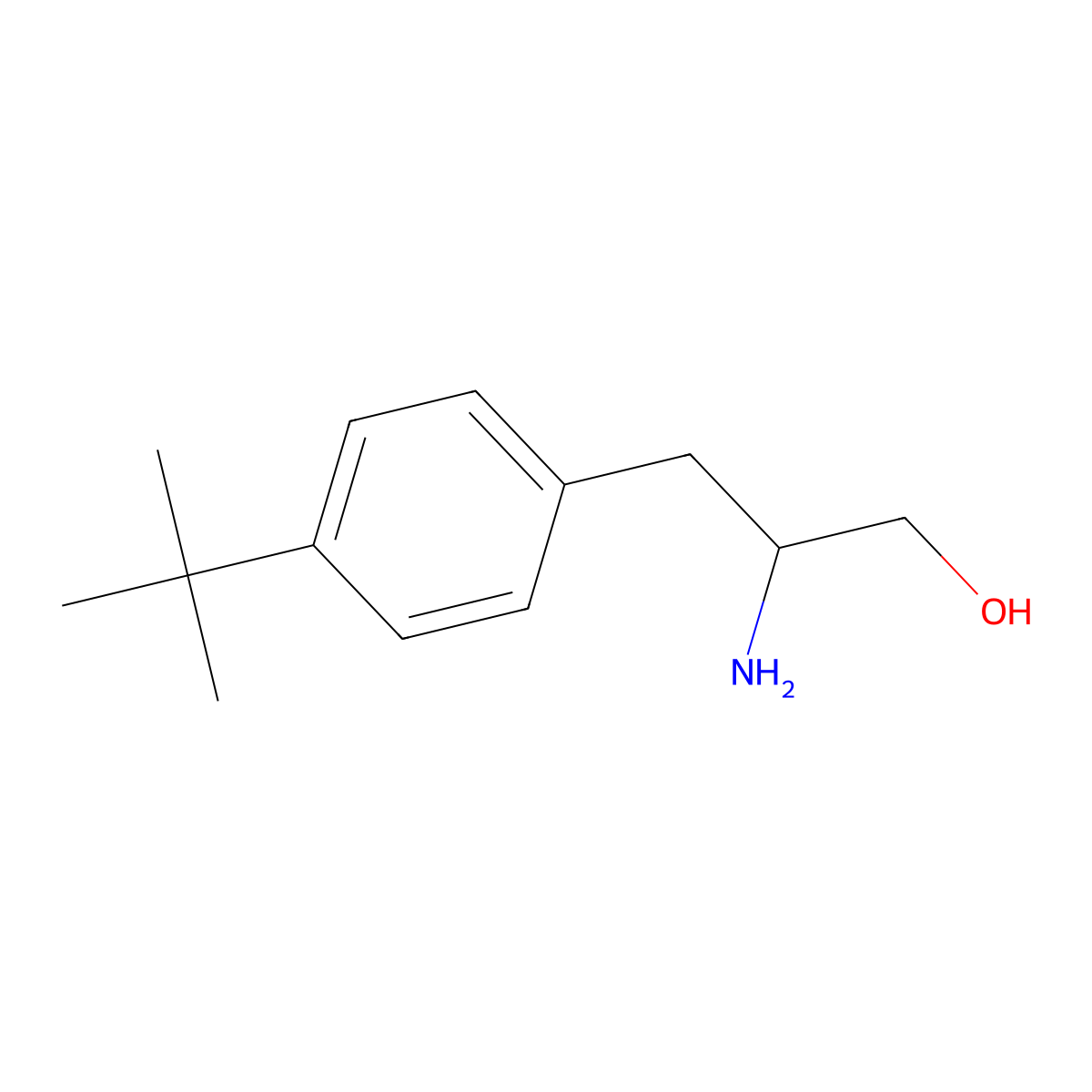 (2S)-2-Amino-3-(4-tert-butylphenyl)propan-1-ol molecular structure, CAS 144600-09-9