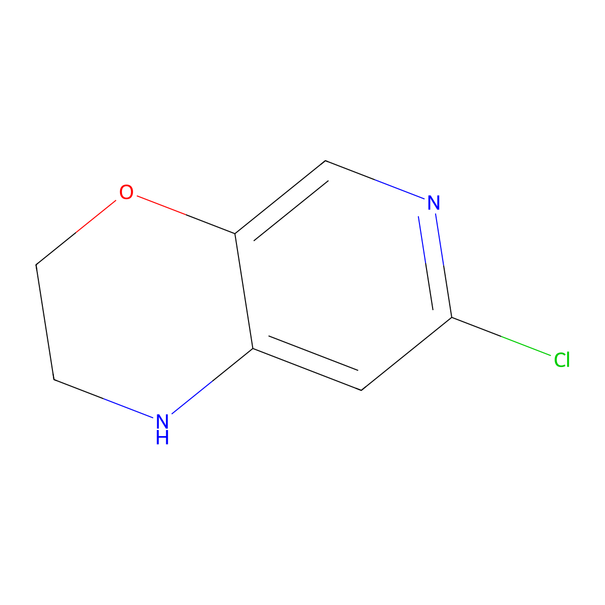 7-chloro-1H,2H,3H-pyrido[3,4-b][1,4]oxazine molecular structure, CAS 1446001-87-1