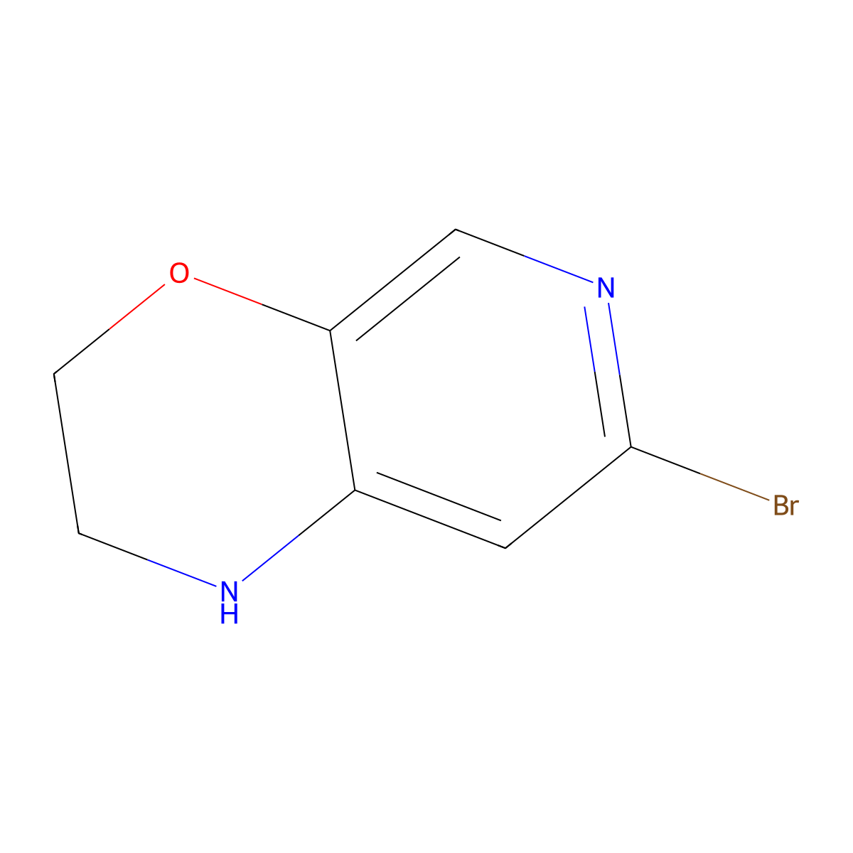 7-bromo-1H,2H,3H-pyrido[3,4-b][1,4]oxazine molecular structure, CAS 1446001-92-8