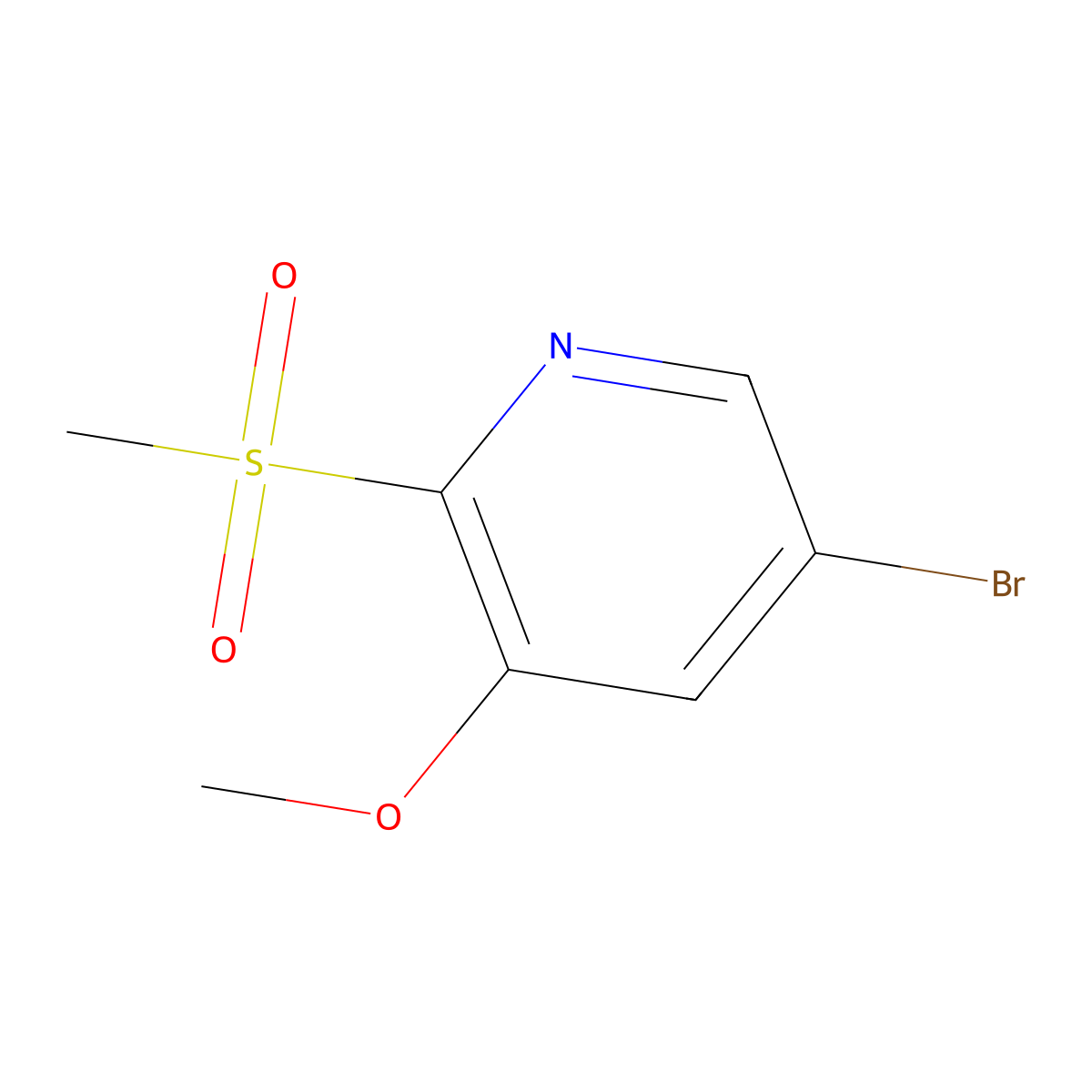 5-bromo-3-methoxy-2-(methylsulfonyl)Pyridine molecular structure, CAS 1446002-37-4