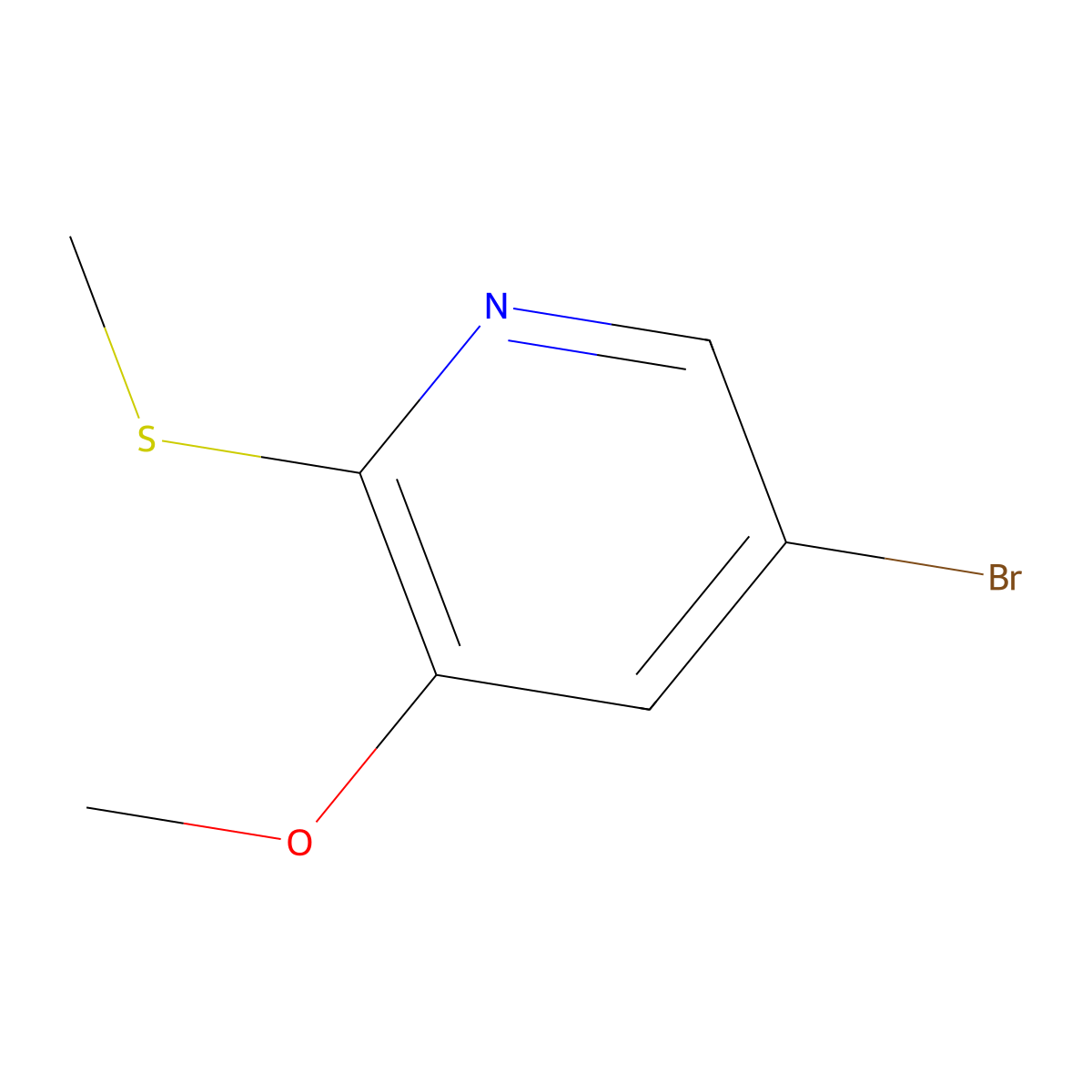 5-Bromo-3-methoxy-2-(methylsulfanyl)pyridine molecular structure, CAS 1446002-40-9