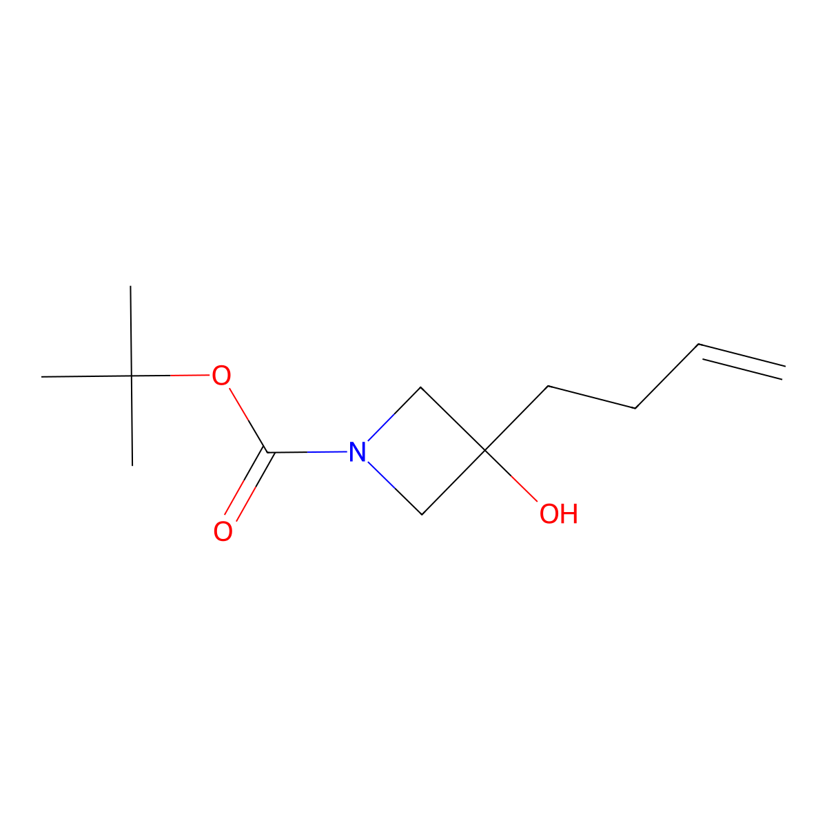 tert-Butyl 3-(but-3-en-1-yl)-3-hydroxyazetidine-1-carboxylate molecular structure, CAS 1446012-46-9