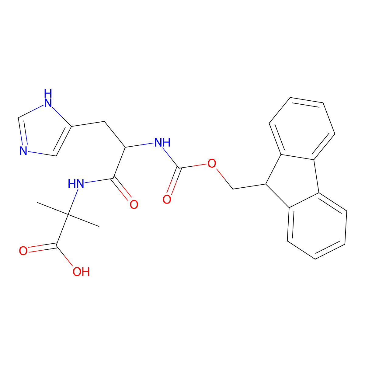 Fmoc-His-Aib-OH molecular structure, CAS 1446013-07-5