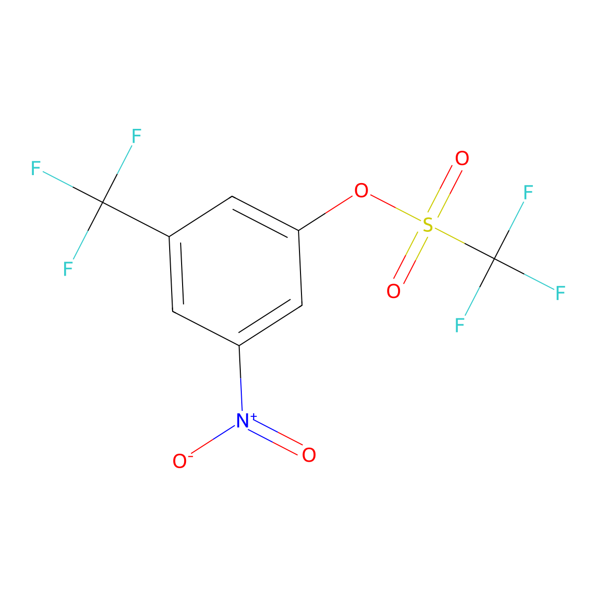 3-Nitro-5-(trifluoromethyl)phenyl trifluoromethanesulfonate molecular structure, CAS 1446016-54-1