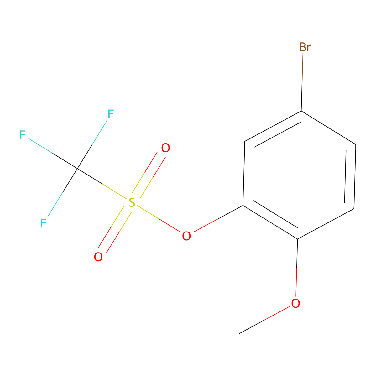 5-Bromo-2-methoxyphenyl trifluoromethanesulfonate molecular structure, CAS 1446016-61-0