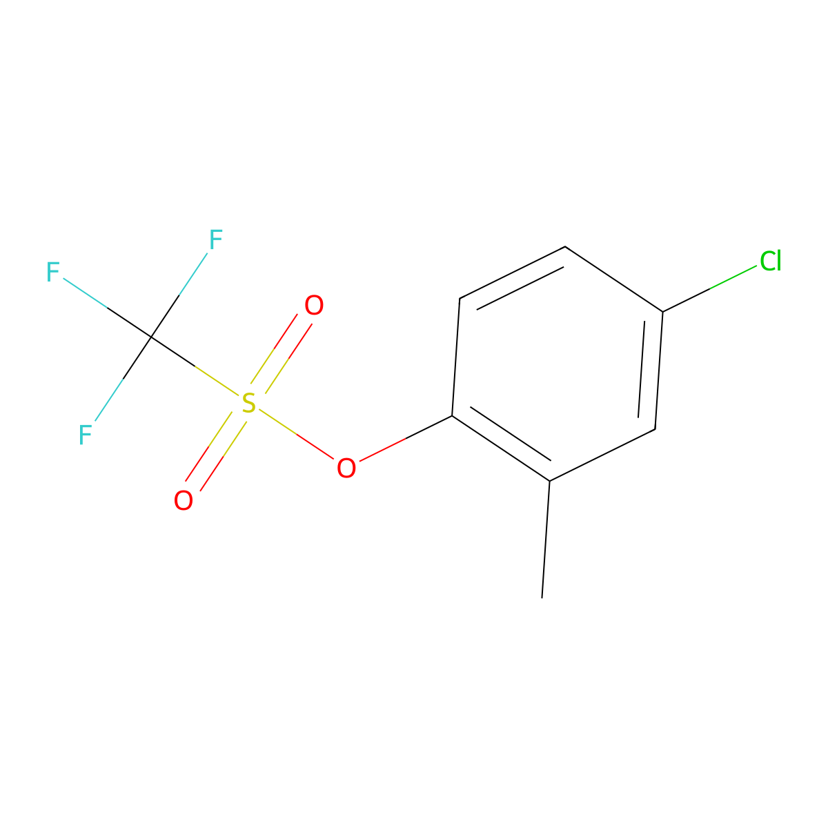 4-Chloro-2-methylphenyl trifluoromethanesulfonate molecular structure, CAS 1446016-75-6