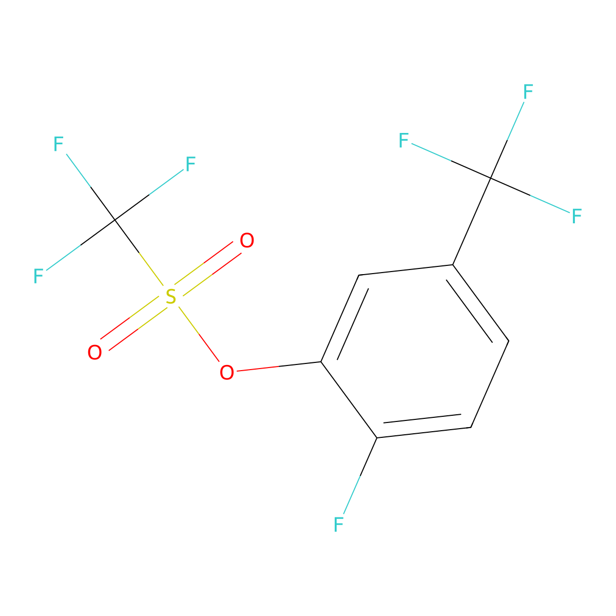 2-Fluoro-5-(trifluoromethyl)phenyl trifluoromethanesulphonate molecular structure, CAS 1446016-79-0