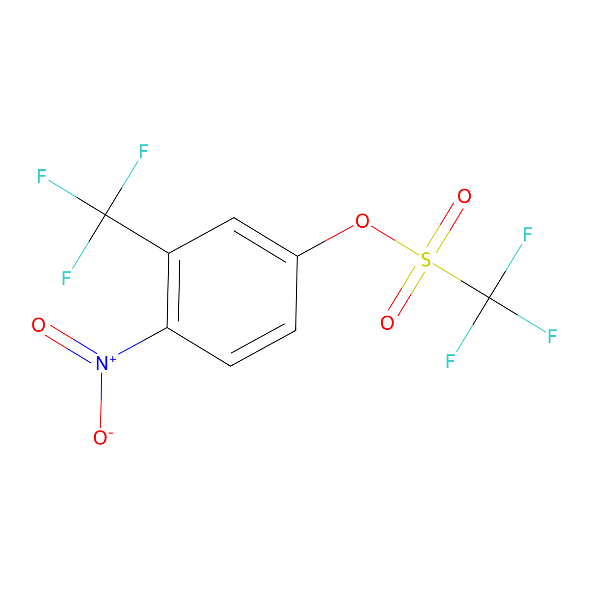 4-Nitro-3-(trifluoromethyl)phenyl trifluoromethanesulphonate molecular structure, CAS 1446016-89-2