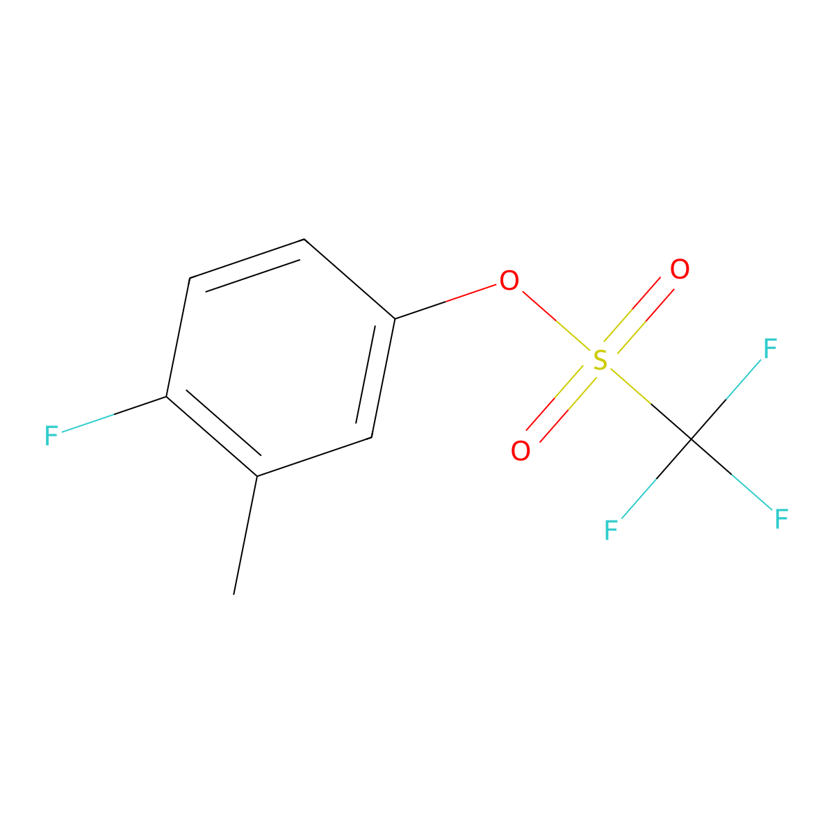 4-Fluoro-3-methylphenyl trifluoromethanesulphonate molecular structure, CAS 1446016-90-5