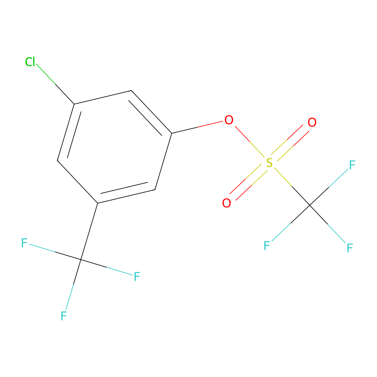 3-Chloro-5-(trifluoromethyl)phenyl trifluoromethanesulphonate molecular structure, CAS 1446016-94-9