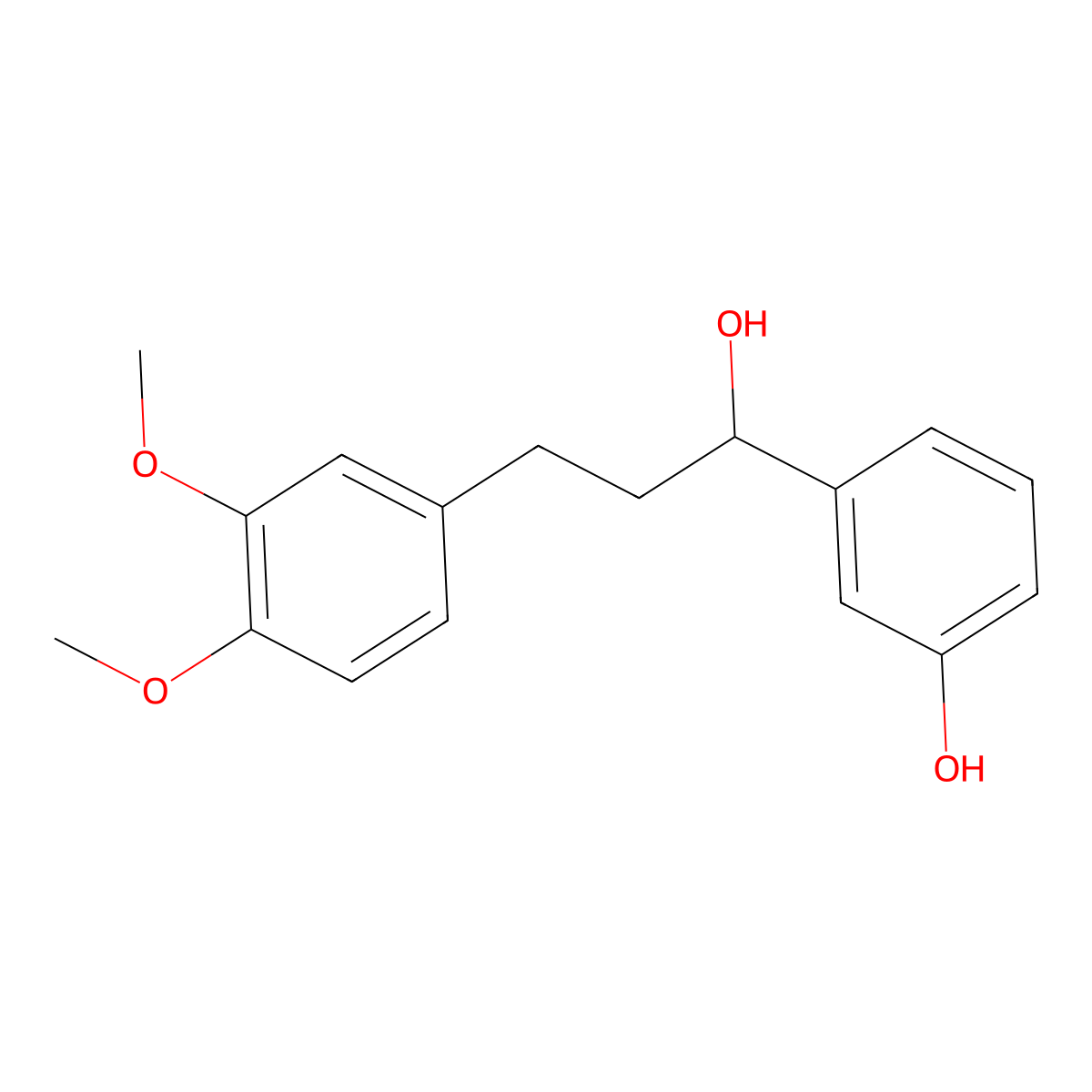 3-(3-(3,4-Dimethoxyphenyl)-1-hydroxypropyl)phenol molecular structure, CAS 1446029-76-0