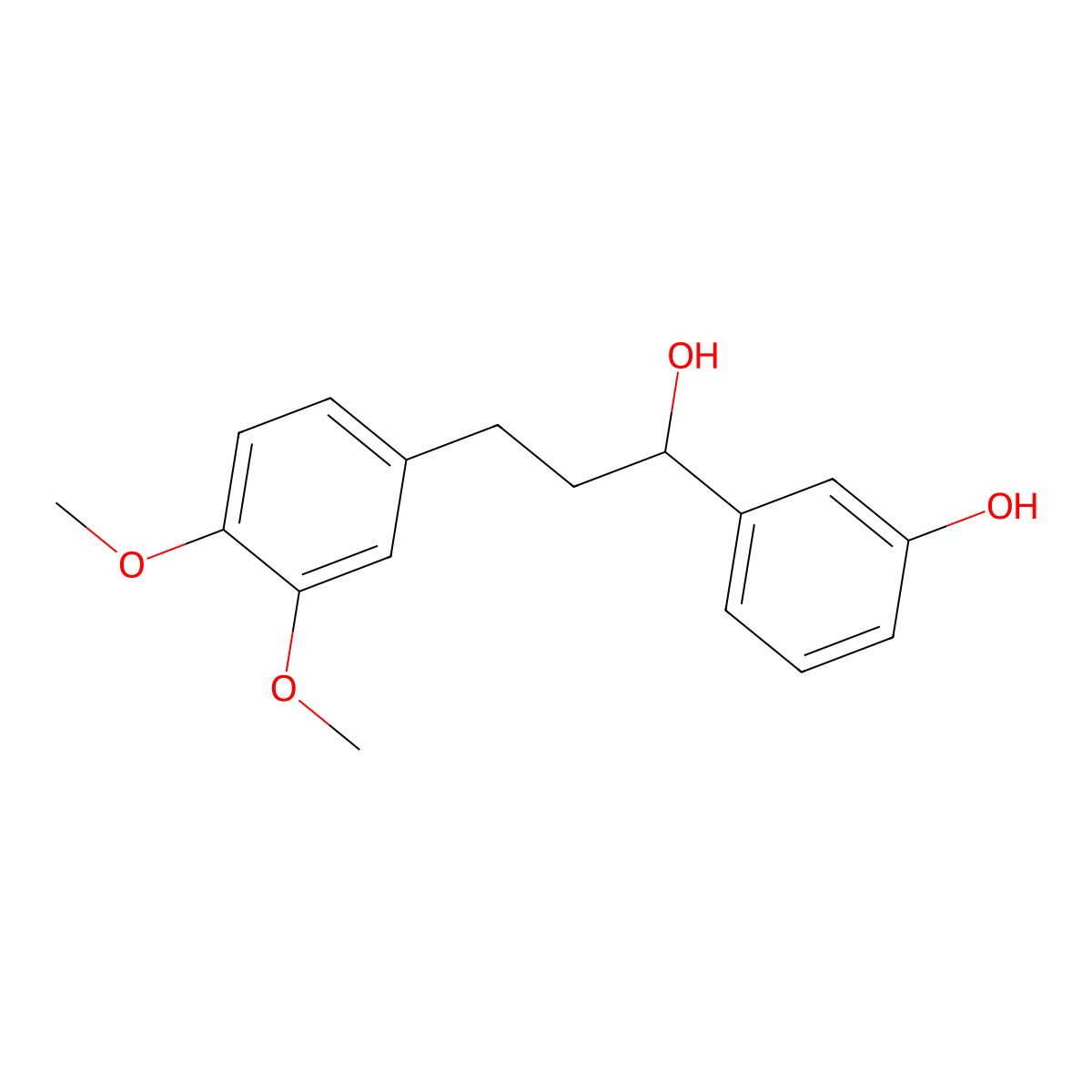 3-(3-(3,4-Dimethoxyphenyl)-1-hydroxypropyl)phenol molecular structure, CAS 1446029-76-0