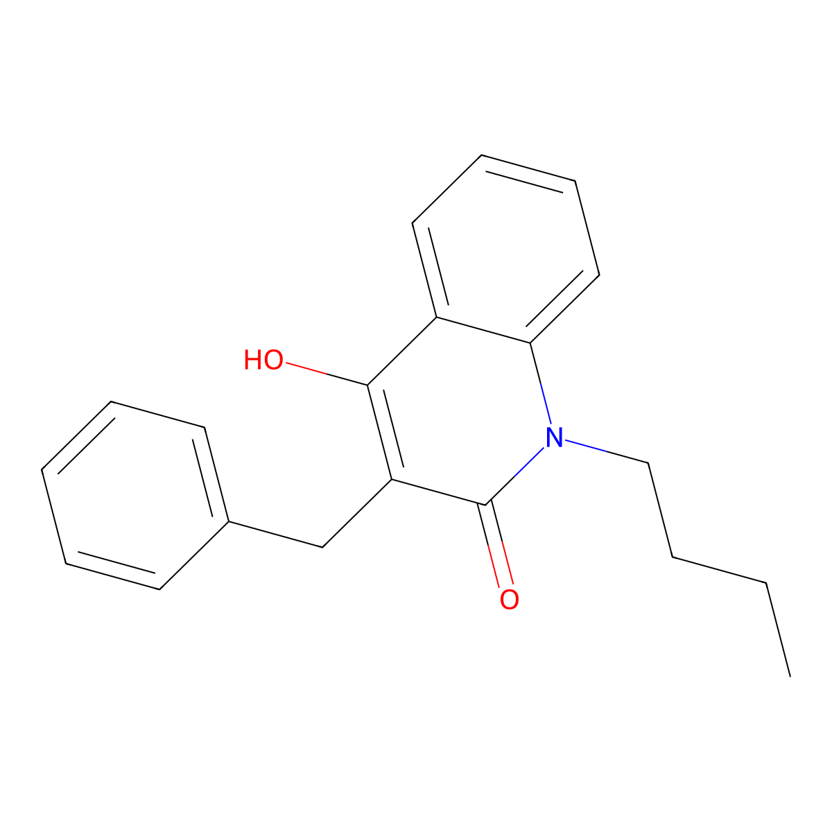 3-benzyl-1-butyl-4-hydroxyquinolin-2(1H)-one molecular structure, CAS 144603-06-5