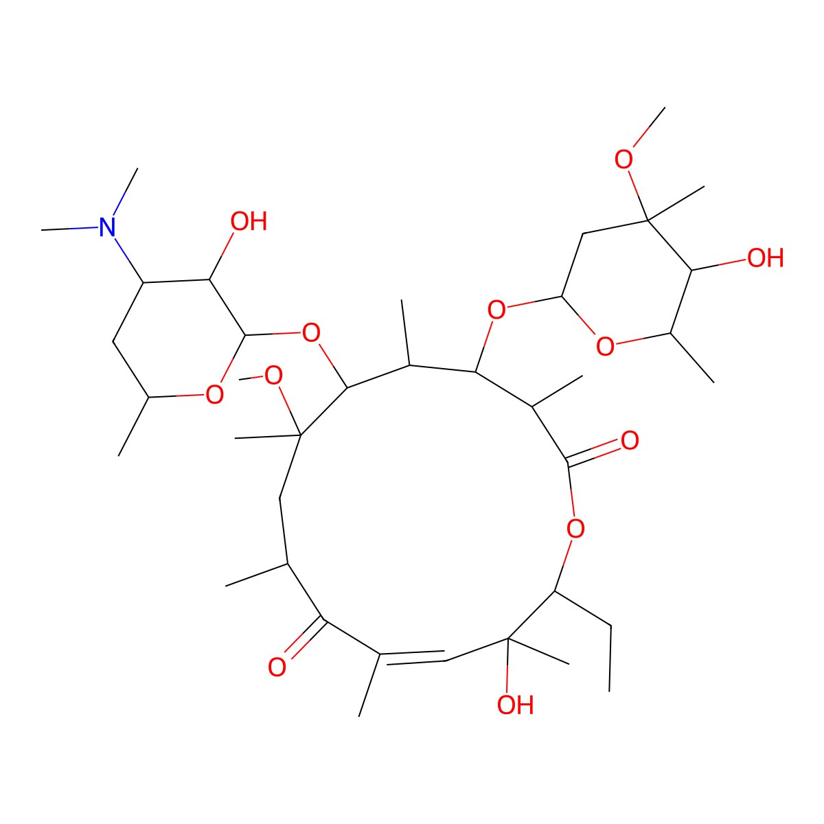 (10E)-10,11-Didehydro-11-deoxy-6-O-methylerythromycin molecular structure, CAS 144604-03-5