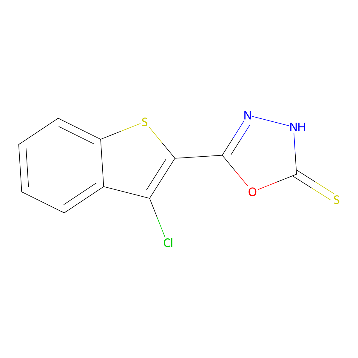 5-(3-Chloro-1-benzothiophen-2-yl)-1,3,4-oxadiazole-2-thiol molecular structure, CAS 144605-30-1