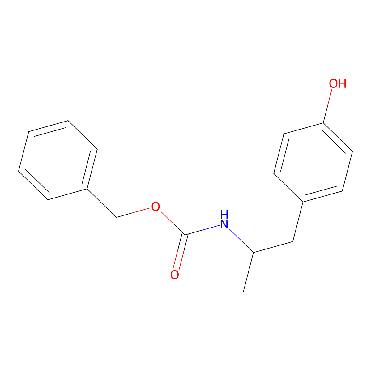 benzyl N-[1-(4-hydroxyphenyl)propan-2-yl]carbamate molecular structure, CAS 144608-06-0