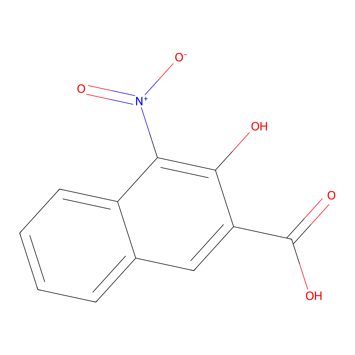 2-Naphthalenecarboxylic acid, 3-hydroxy-4-nitro- molecular structure, CAS 14461-79-1