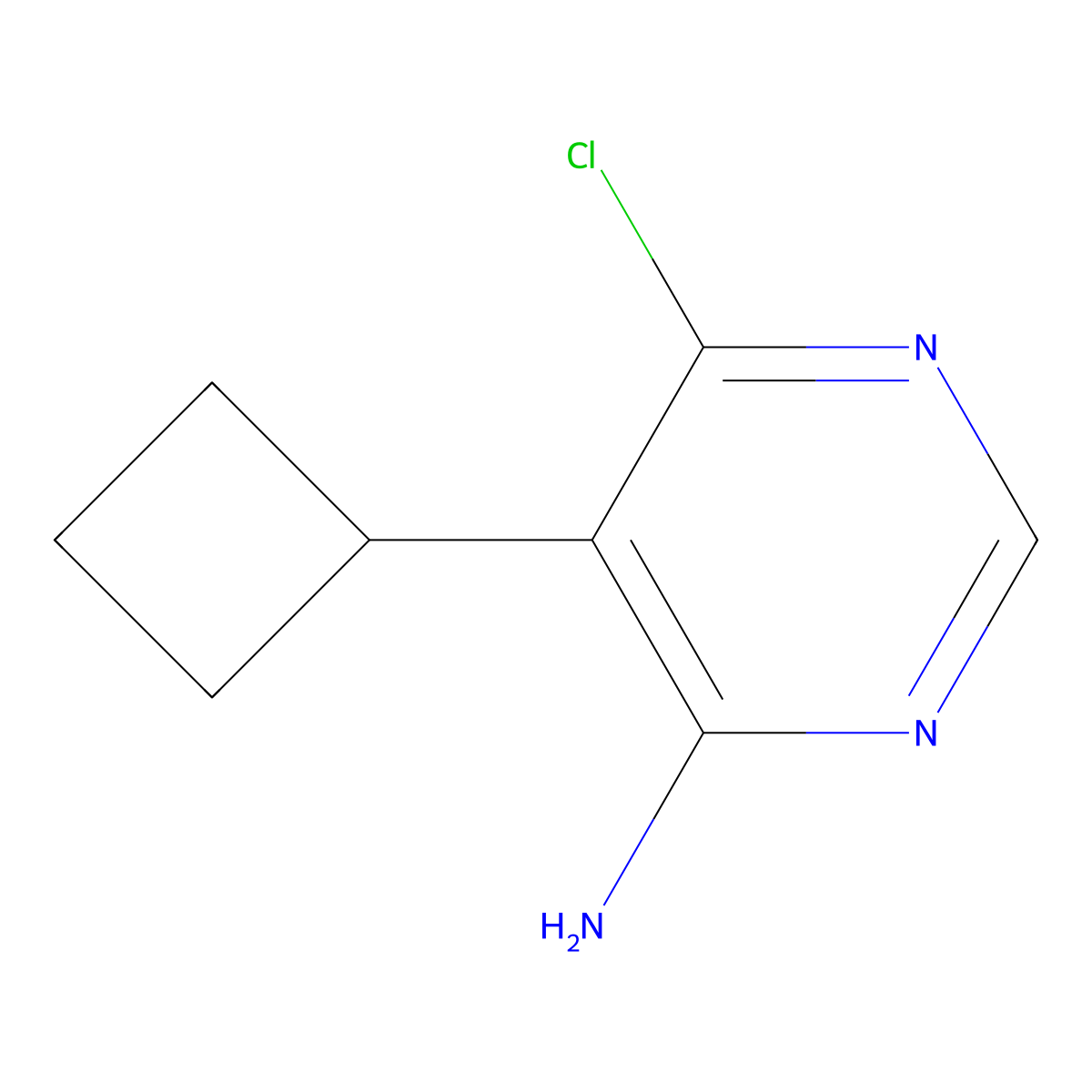 6-Chloro-5-cyclobutylpyrimidin-4-amine molecular structure, CAS 1446111-01-8