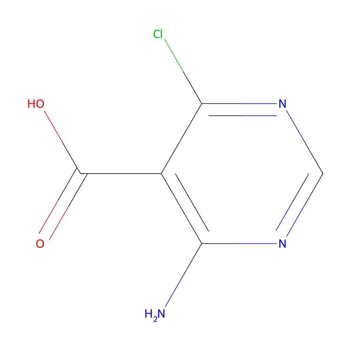 4-Amino-6-chloropyrimidine-5-carboxylic acid molecular structure, CAS 1446111-08-5