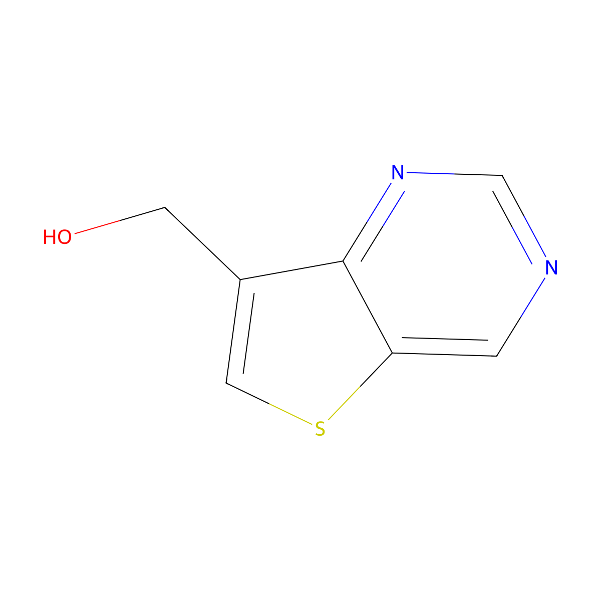 Thieno[3,2-d]pyrimidin-7-ylmethanol molecular structure, CAS 1446113-41-2