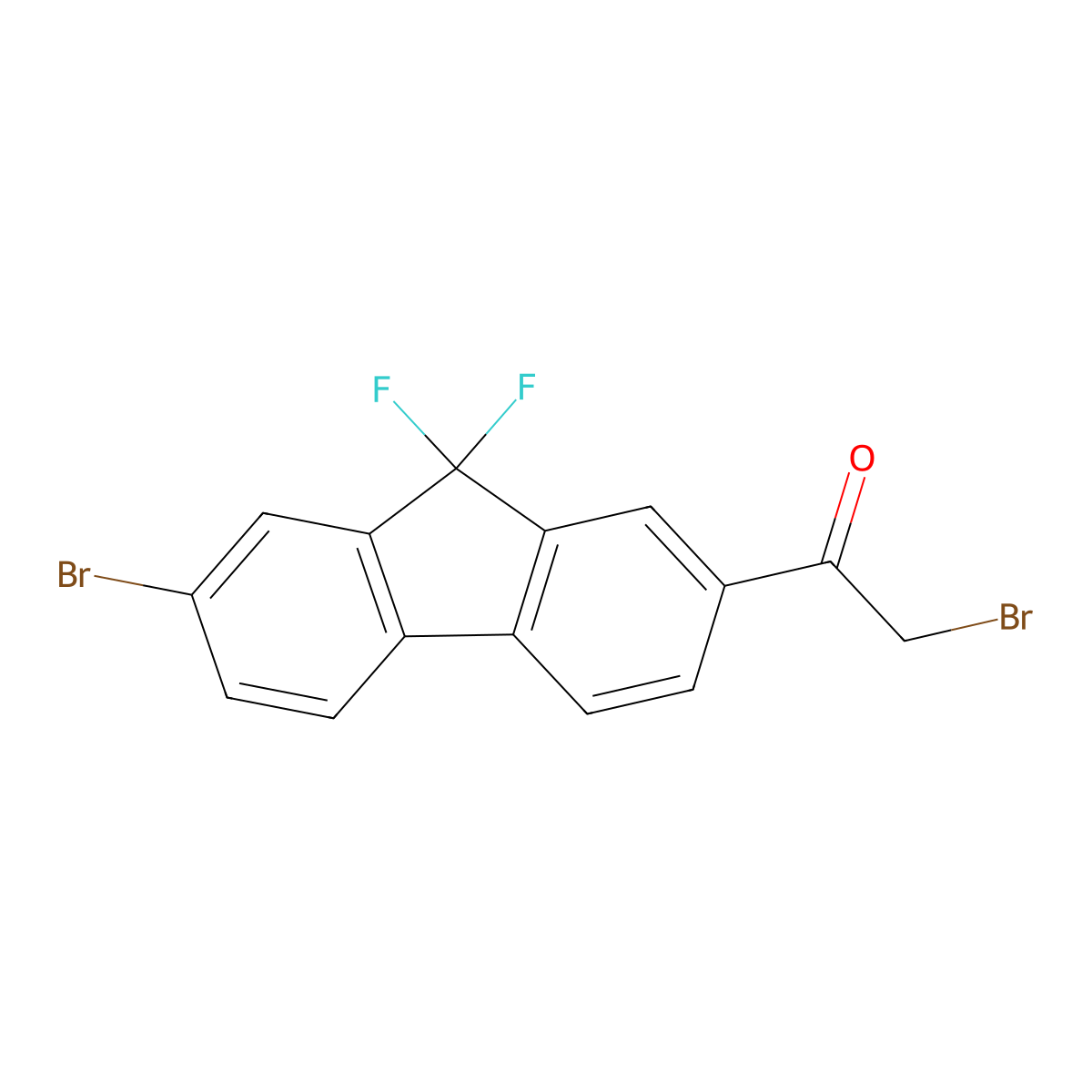 2-bromo-1-(7-bromo-9,9-difluoro-9H-fluoren-2-yl)Ethanone molecular structure, CAS 1446138-83-5