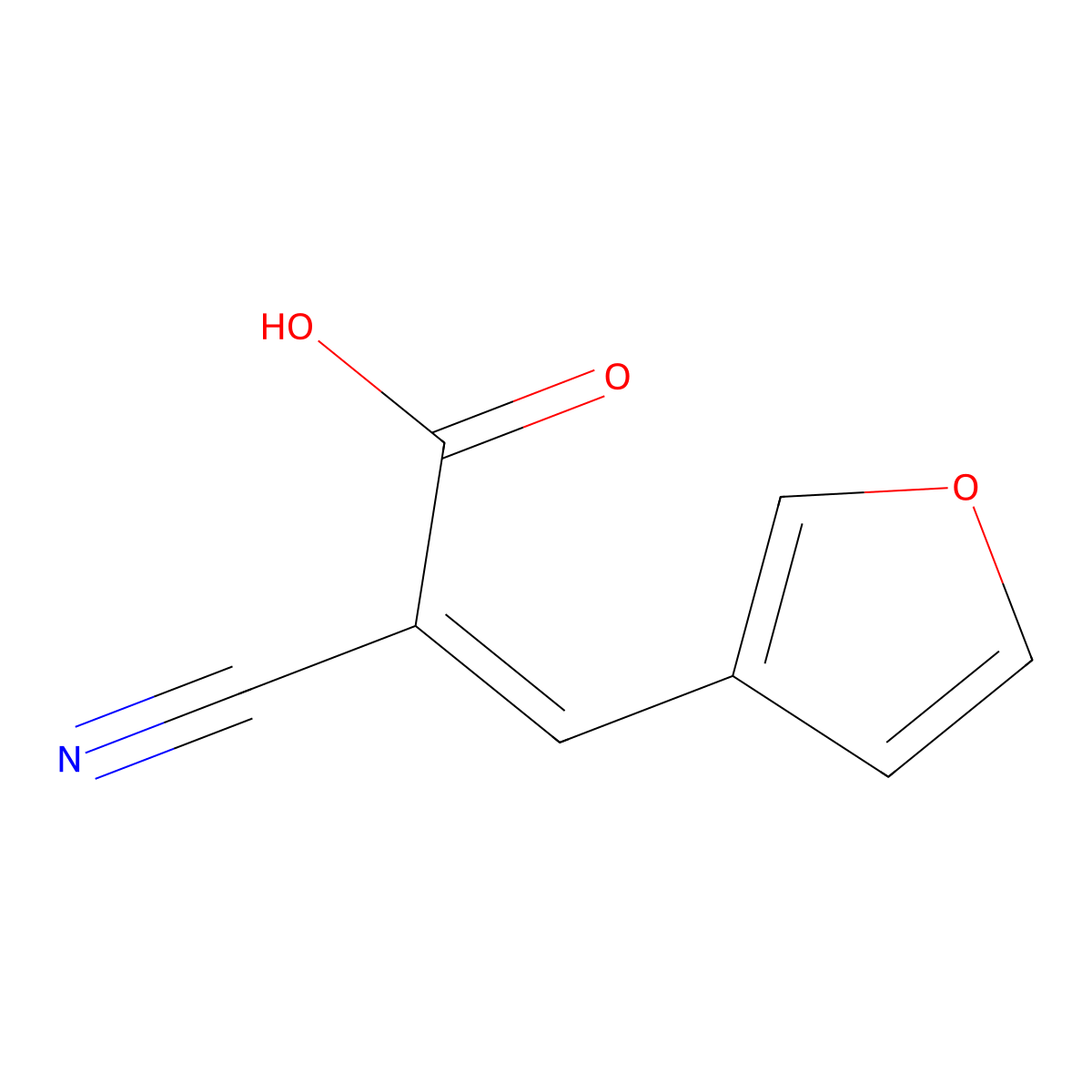2-Cyano-3-(furan-3-yl)prop-2-enoic acid molecular structure, CAS 1446140-97-1