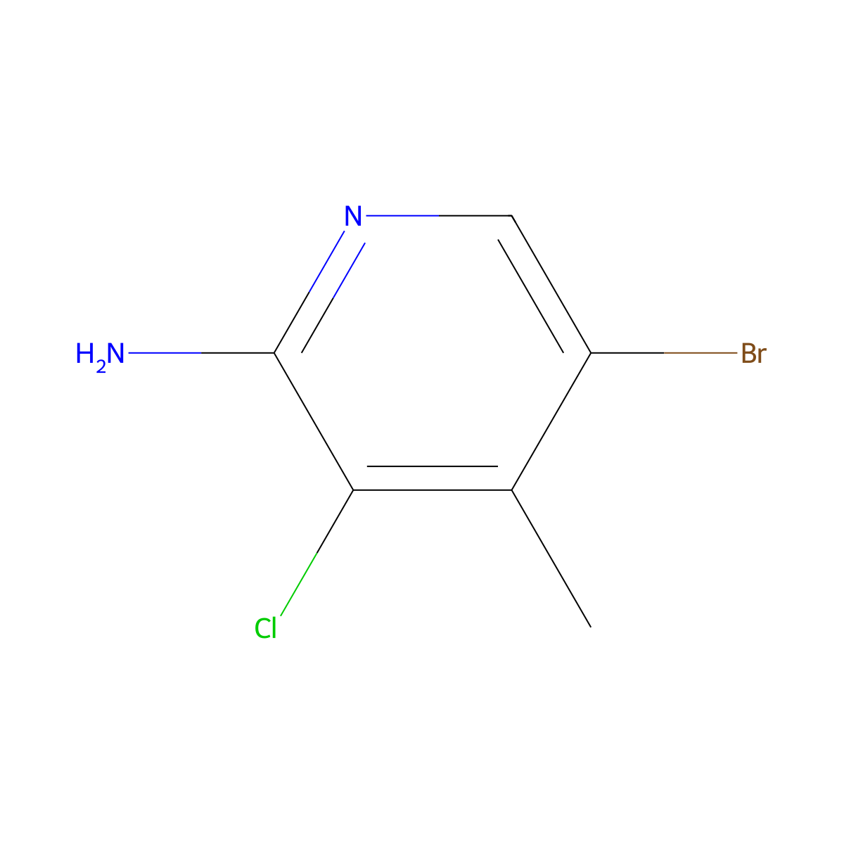 5-Bromo-3-chloro-4-methylpyridin-2-amine molecular structure, CAS 1446182-19-9