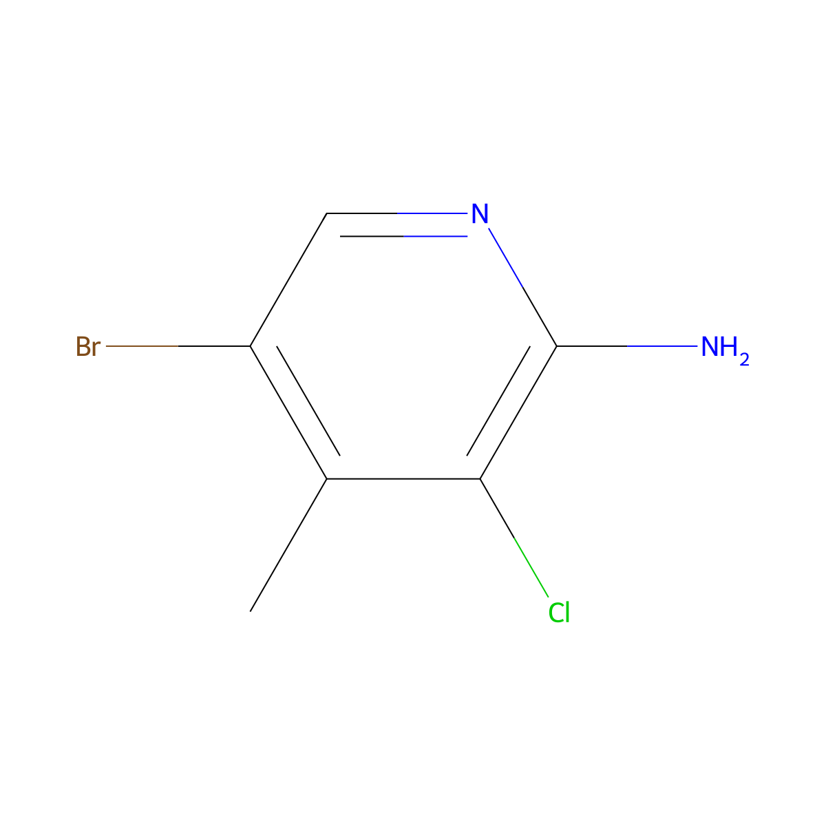 5-Bromo-3-chloro-4-methylpyridin-2-amine molecular structure, CAS 1446182-19-9