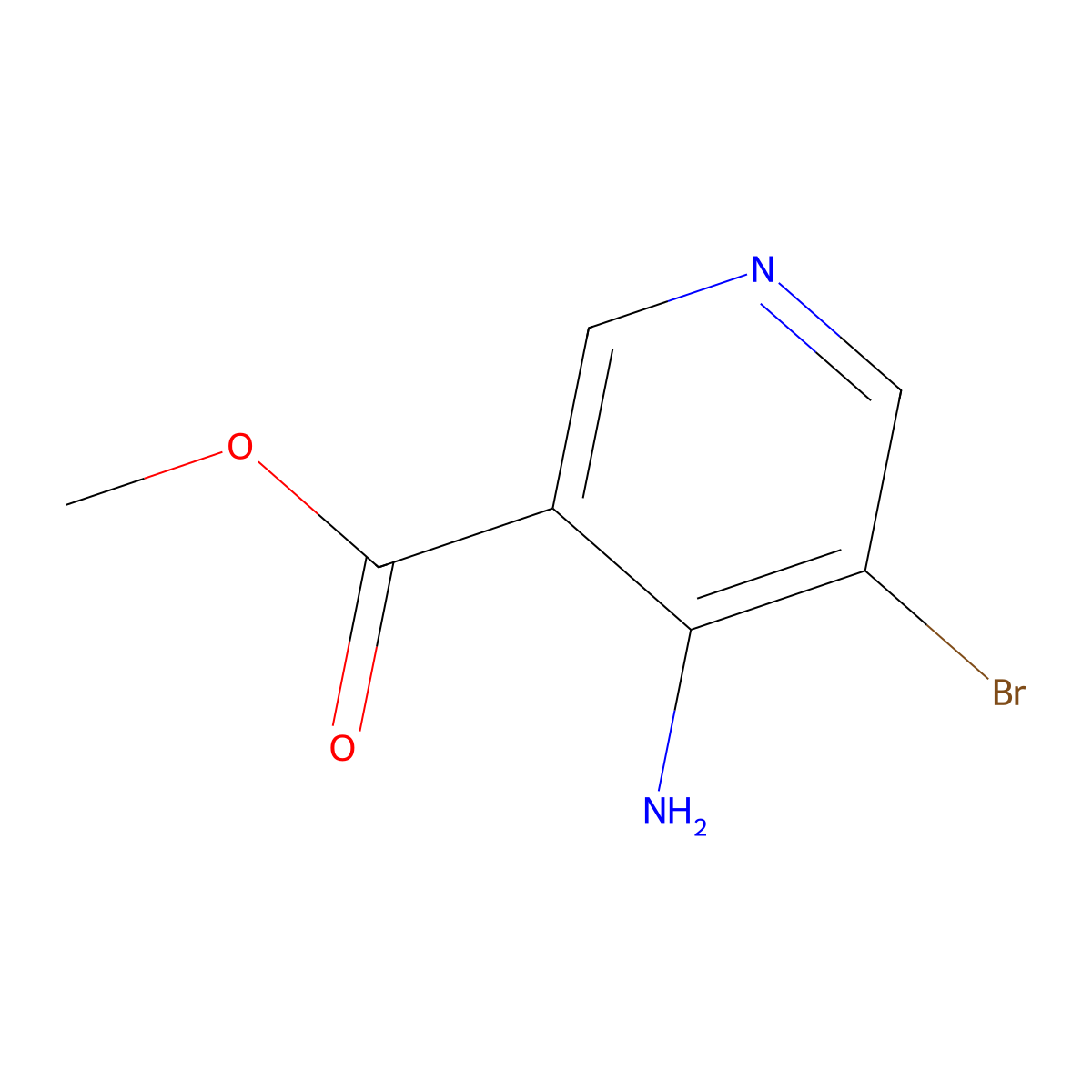Methyl 4-amino-5-bromopyridine-3-carboxylate molecular structure, CAS 1446182-20-2