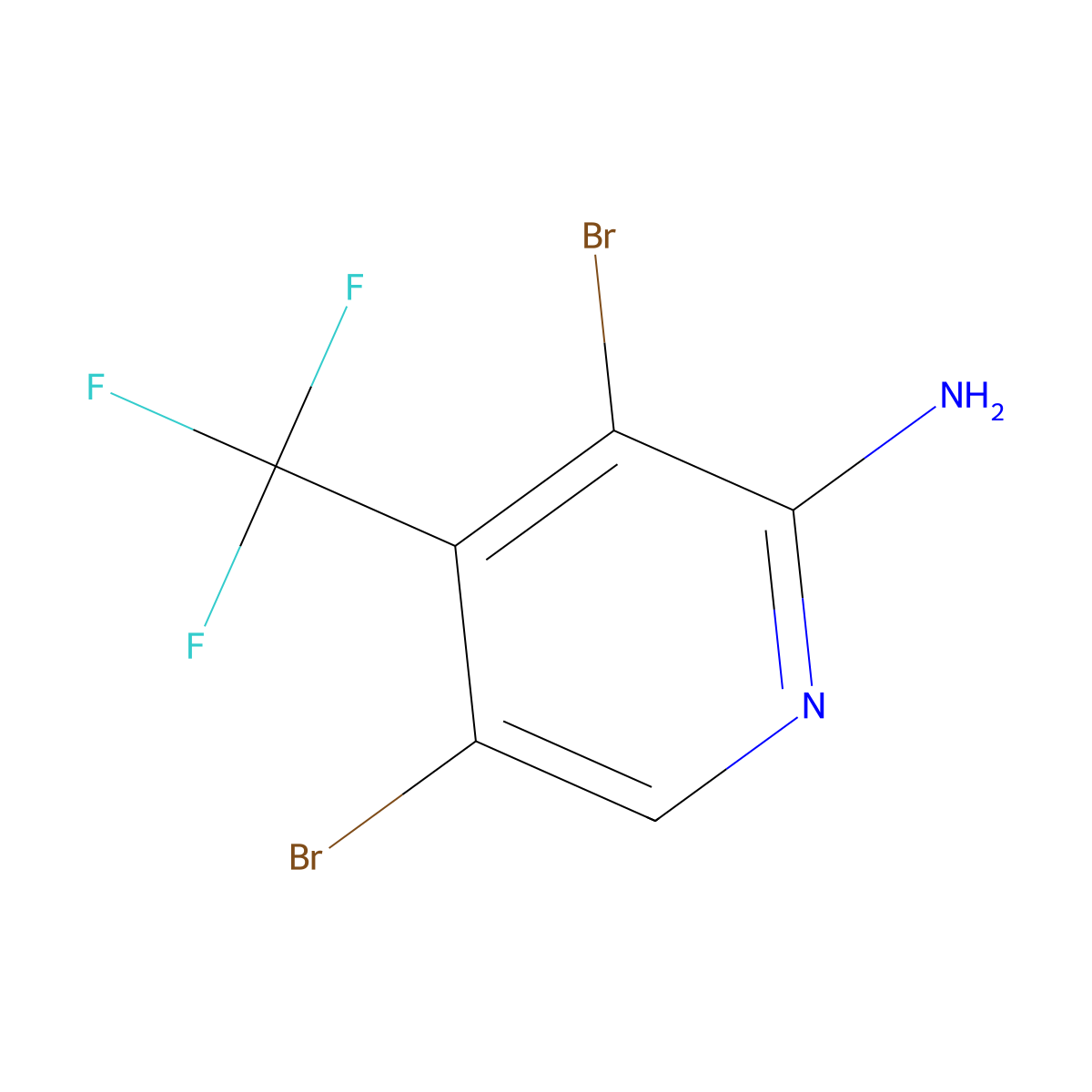 3,5-Dibromo-4-(trifluoromethyl)pyridin-2-amine molecular structure, CAS 1446182-32-6