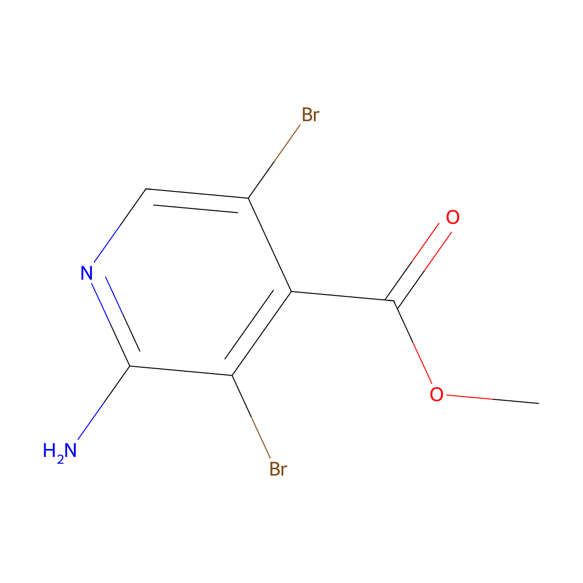 Methyl 2-amino-3,5-dibromoisonicotinate molecular structure, CAS 1446182-33-7