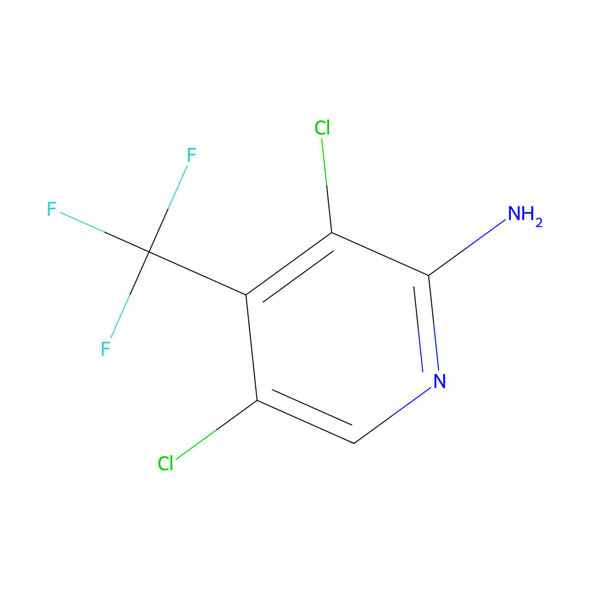 3,5-Dichloro-4-(trifluoromethyl)pyridin-2-amine molecular structure, CAS 1446182-76-8