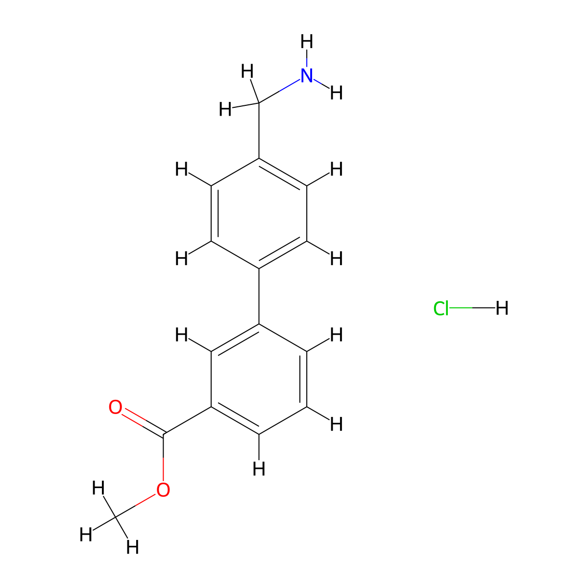 4'-Aminomethylbiphenyl-3-carboxylic acid methyl ester hydrochloride molecular structure, CAS 1446190-48-2