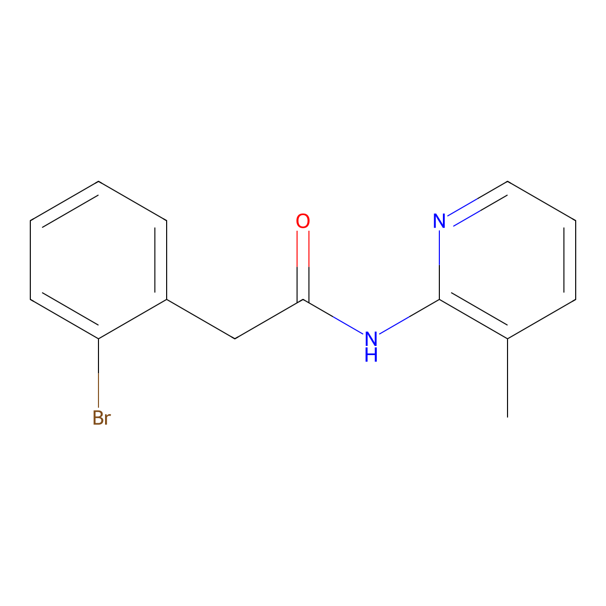 2-Bromo-N-(3-methyl-2-pyridinyl)benzeneacetamide molecular structure, CAS 1446208-22-5