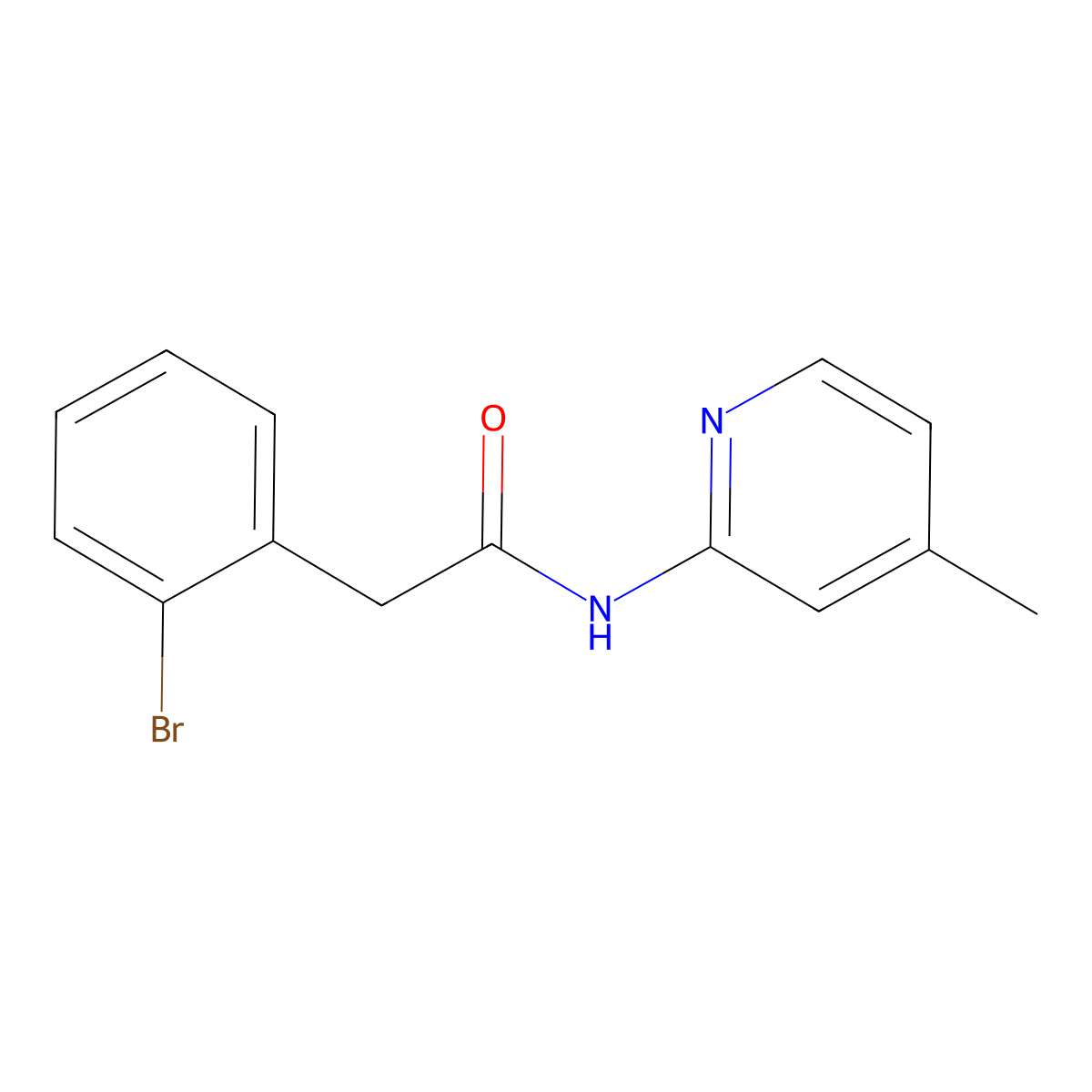 2-Bromo-N-(4-methyl-2-pyridinyl)benzeneacetamide molecular structure, CAS 1446208-24-7