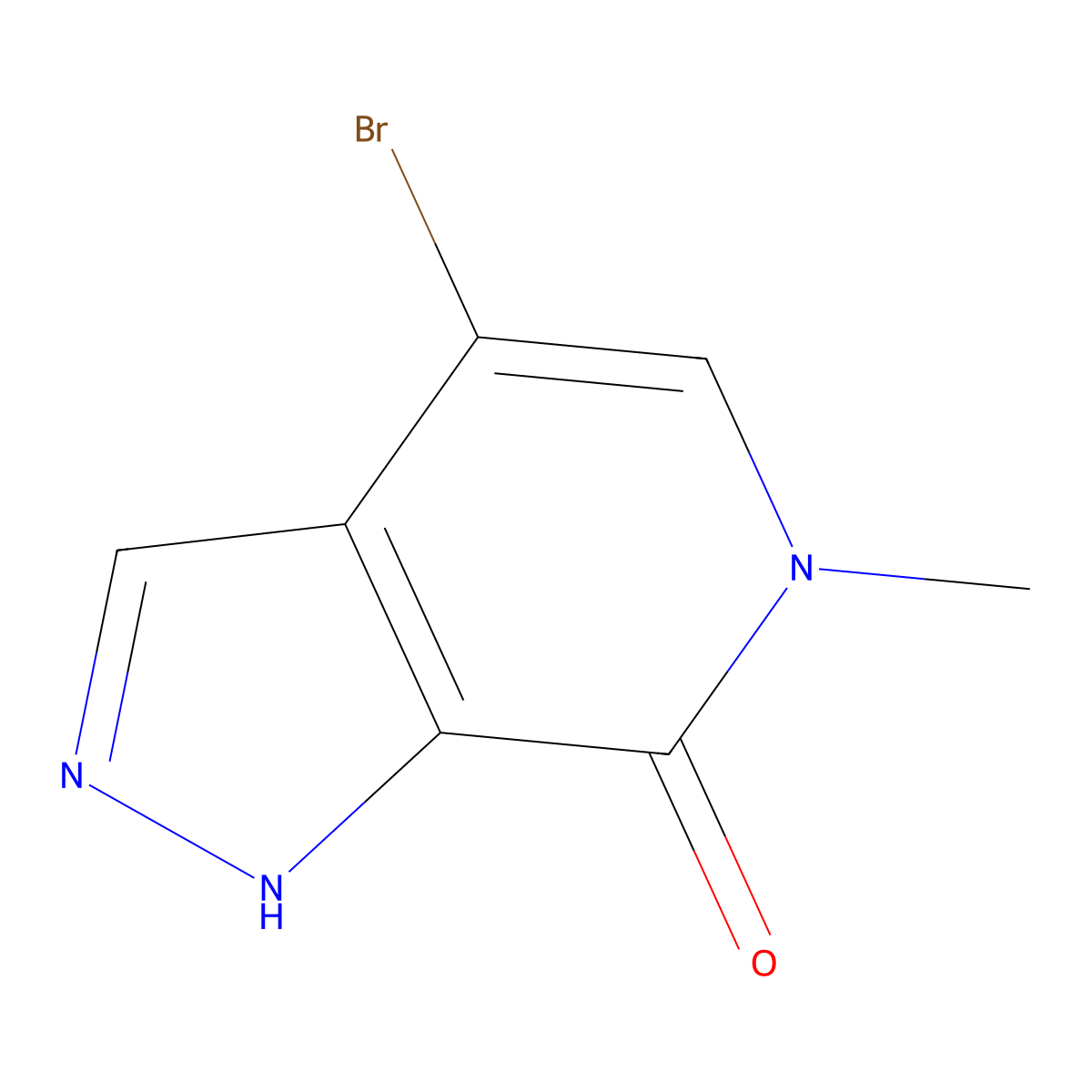 4-bromo-6-methyl-1H-pyrazolo[3,4-c]pyridin-7-one molecular structure, CAS 1446236-51-6