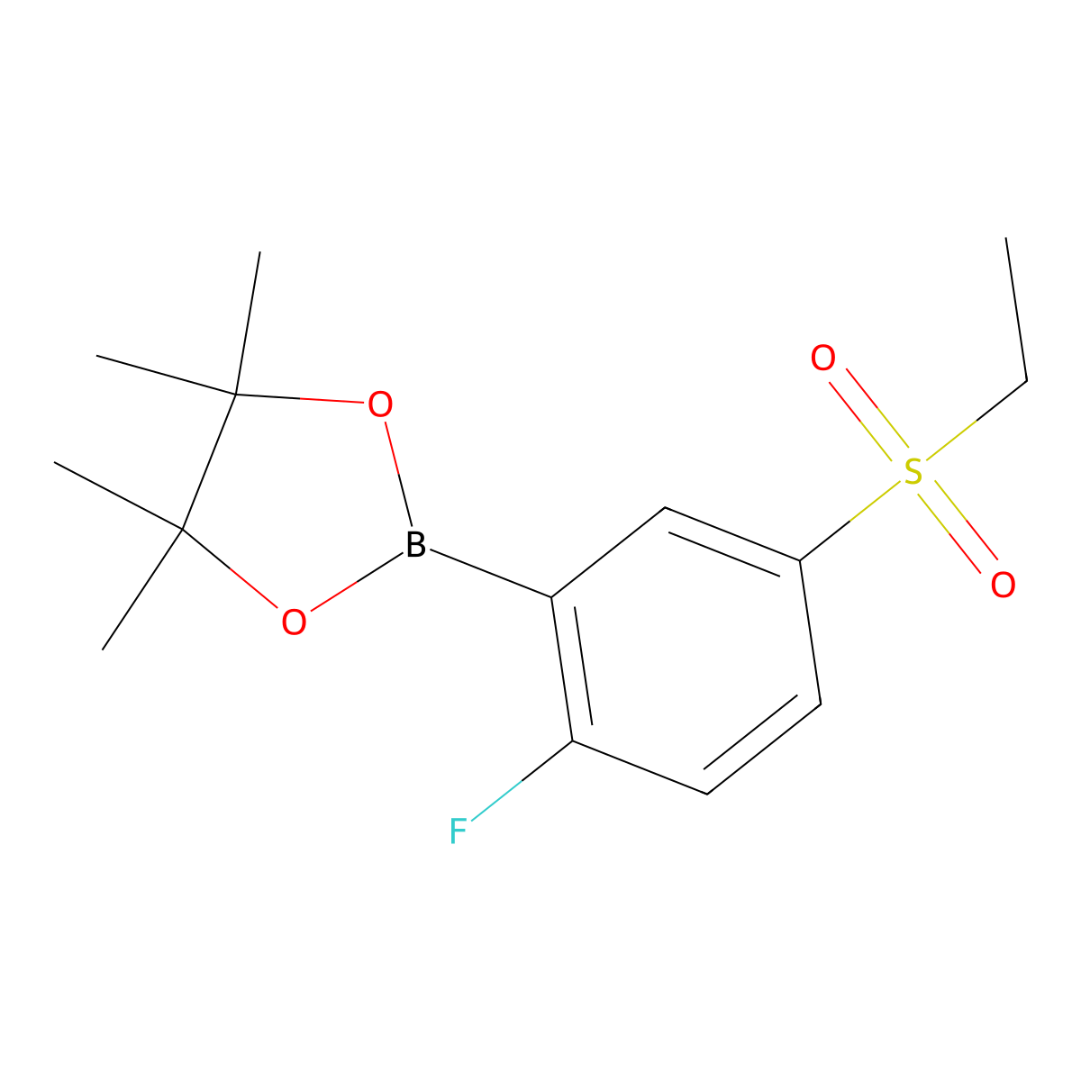 2-(5-(Ethylsulfonyl)-2-fluorophenyl)-4,4,5,5-tetramethyl-1,3,2-dioxaborolane molecular structure, CAS 1446236-56-1