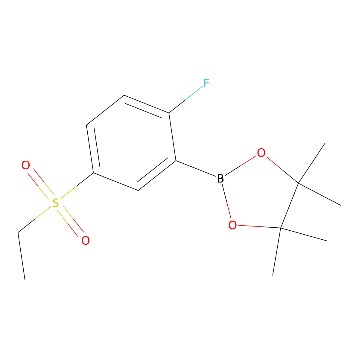 2-(5-(Ethylsulfonyl)-2-fluorophenyl)-4,4,5,5-tetramethyl-1,3,2-dioxaborolane molecular structure, CAS 1446236-56-1