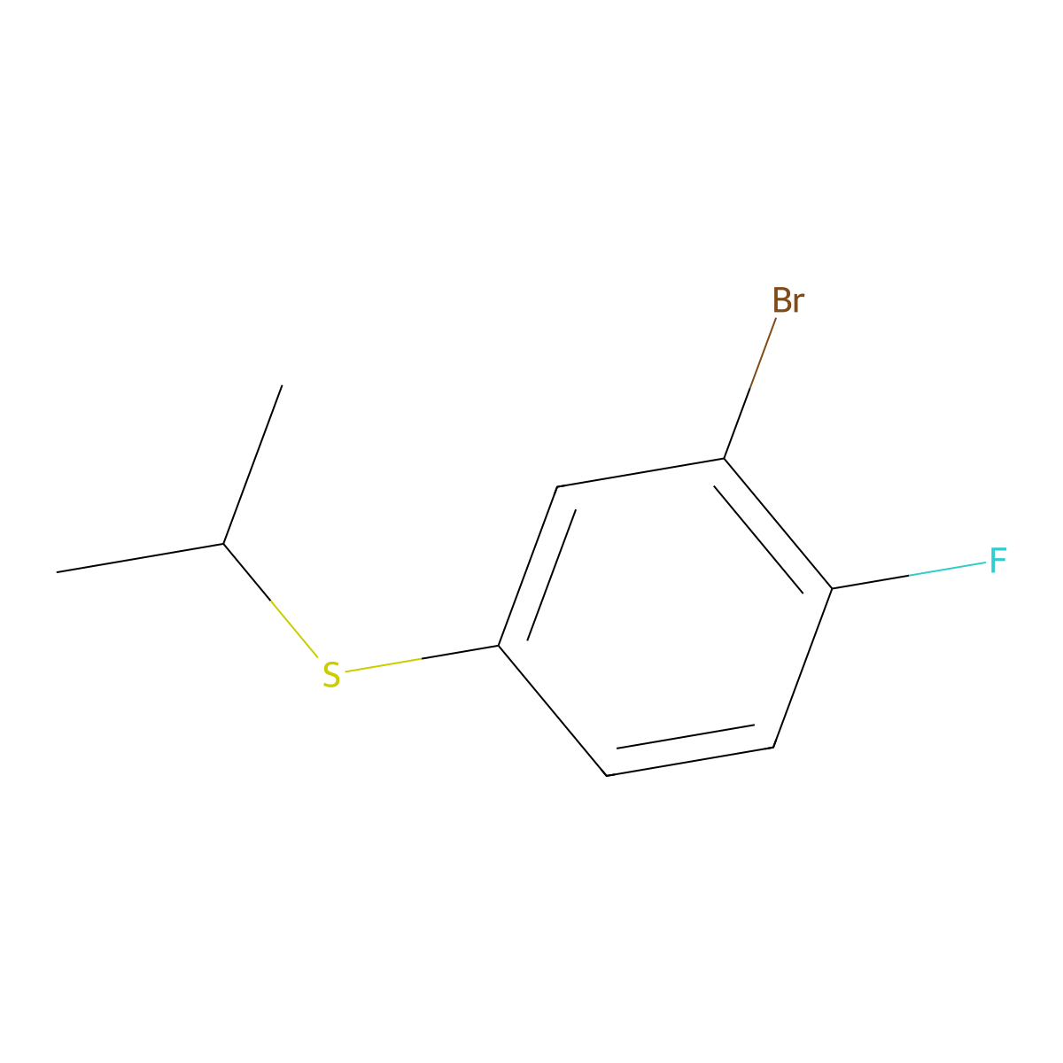2-Bromo-1-fluoro-4-[(1-methylethyl)thio]benzene molecular structure, CAS 1446237-02-0