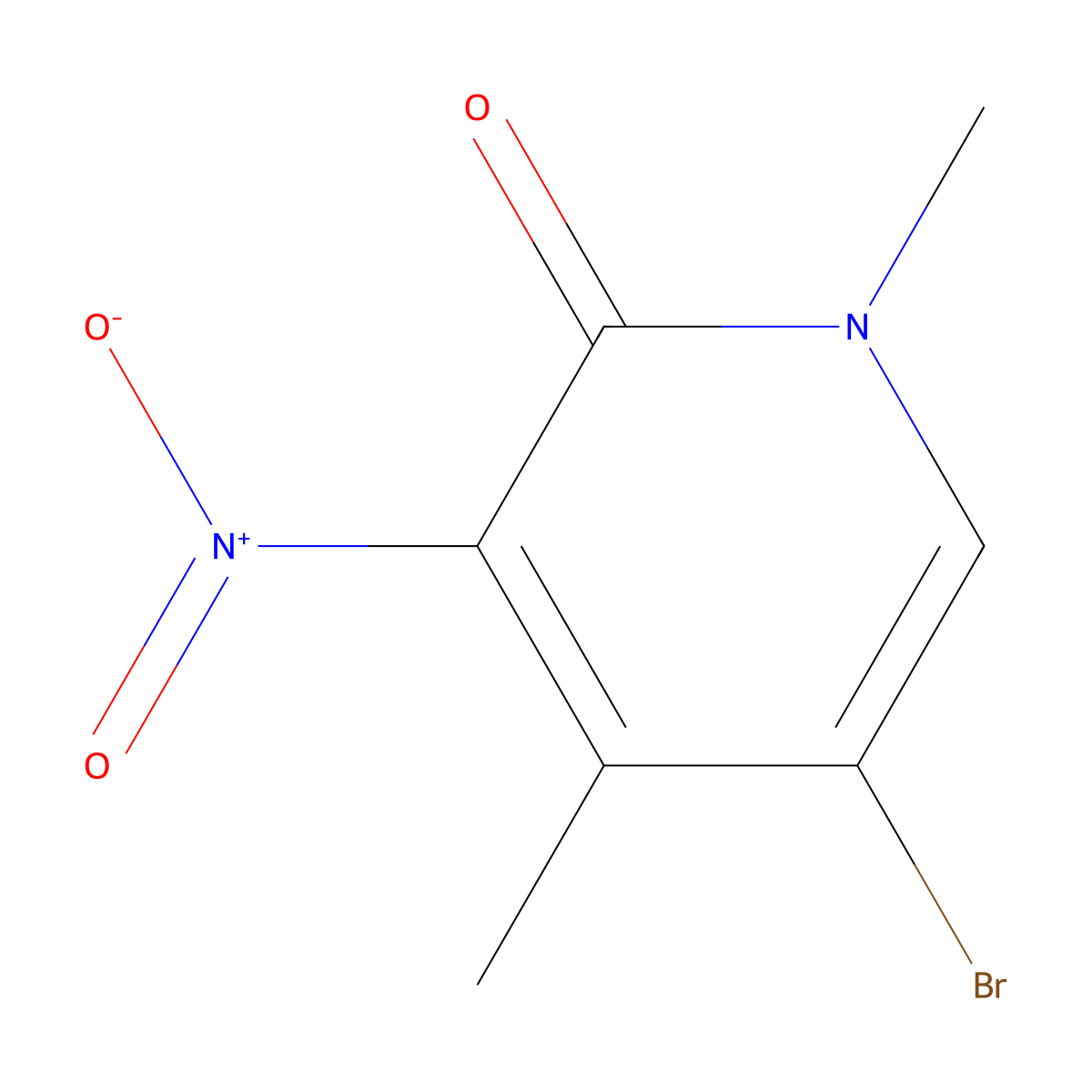 5-Bromo-1,4-dimethyl-3-nitropyridin-2(1H)-one molecular structure, CAS 1446237-40-6