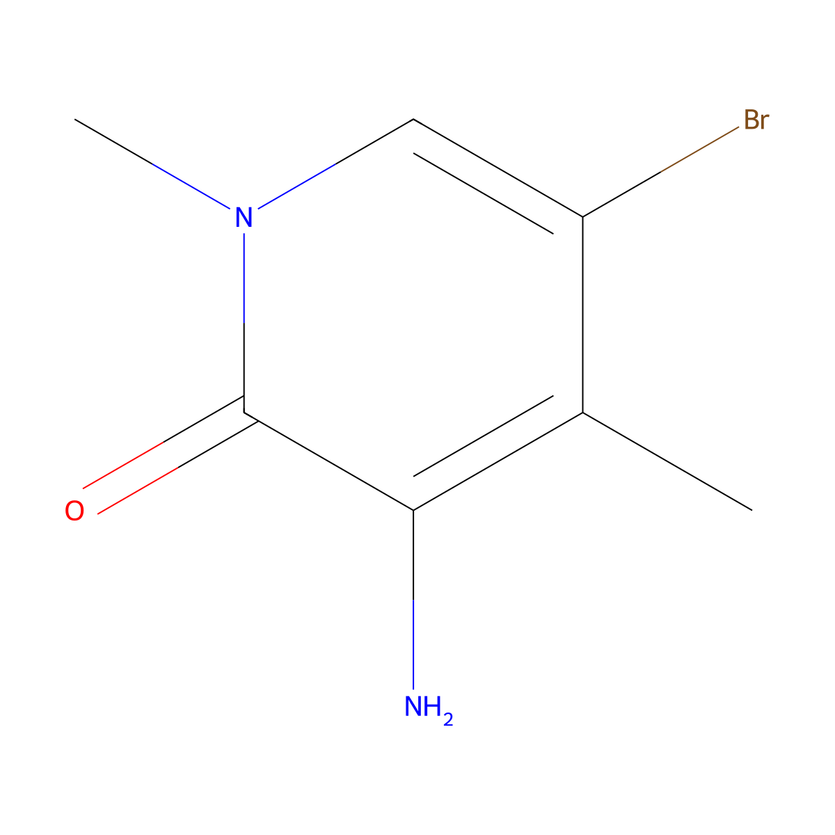 3-Amino-5-bromo-1,4-dimethyl-pyridin-2-one molecular structure, CAS 1446237-41-7