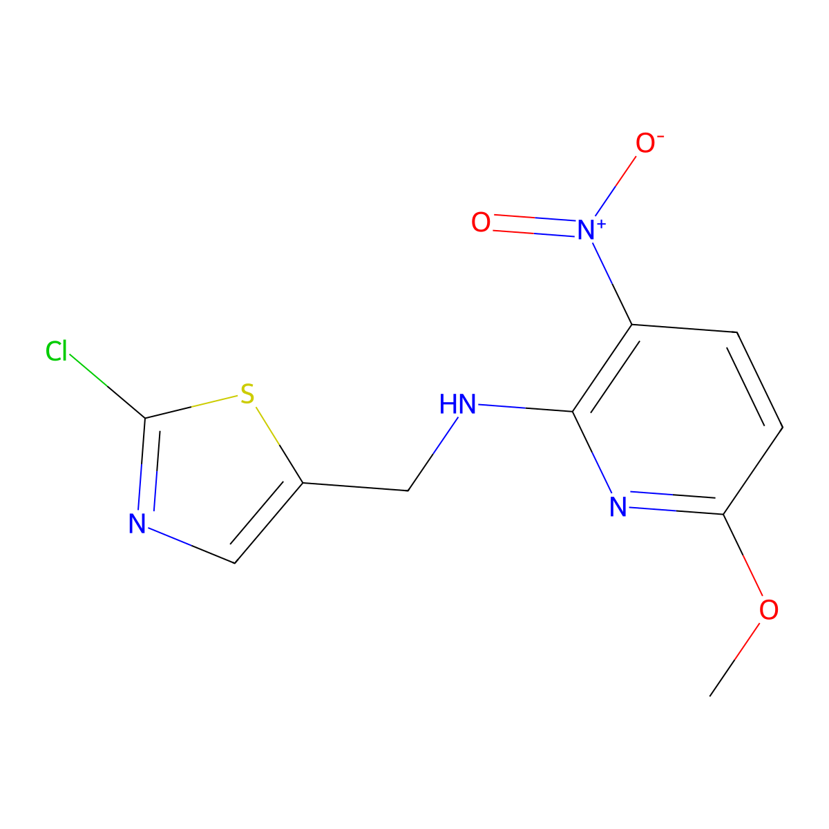 N-((2-Chlorothiazol-5-yl)methyl)-6-methoxy-3-nitropyridin-2-amine molecular structure, CAS 1446248-07-2