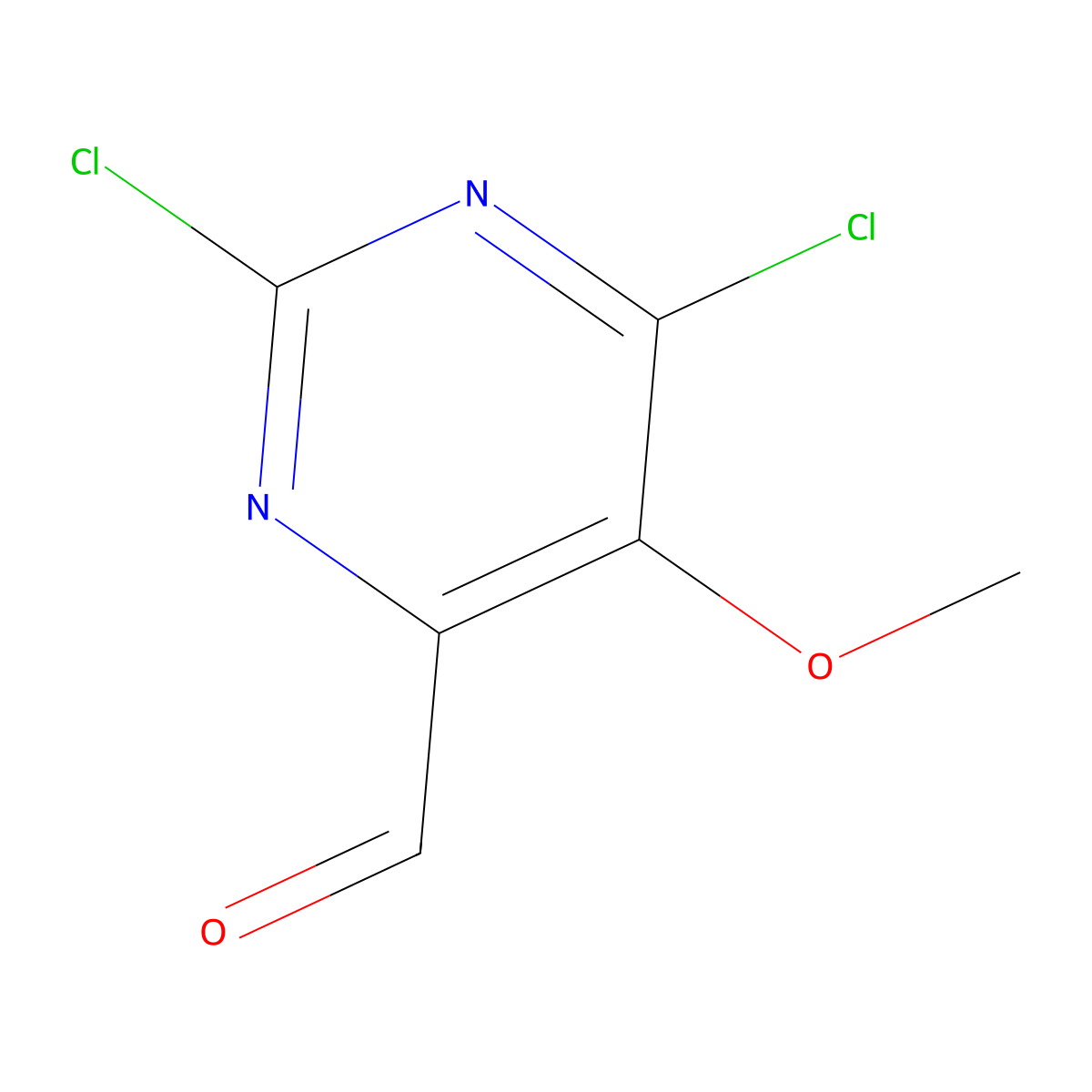 2,6-Dichloro-5-methoxypyrimidine-4-carbaldehyde molecular structure, CAS 1446253-05-9