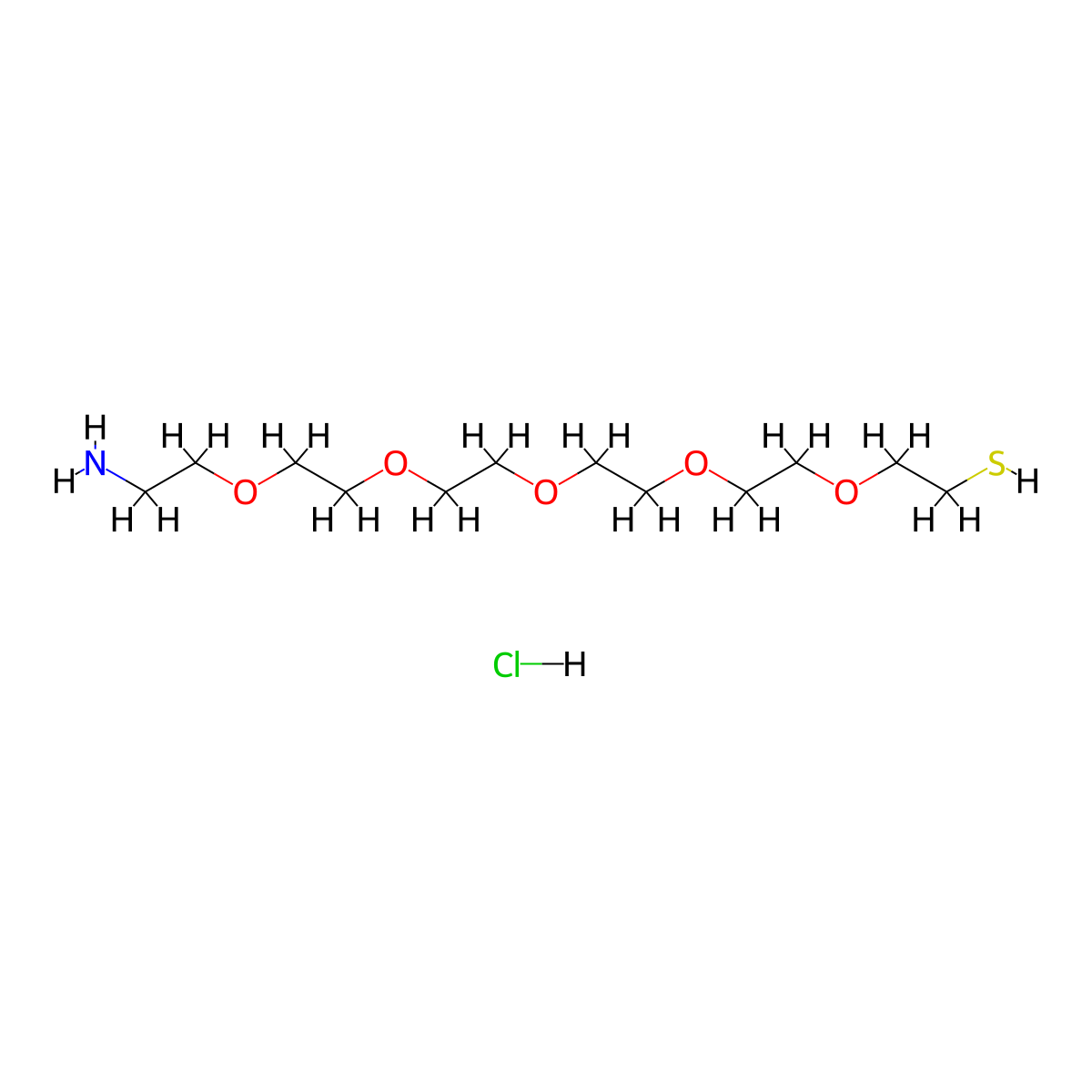 17-Amino-3,6,9,12,15-pentaoxaheptadecane-1-thiol hydrochloride molecular structure, CAS 1446256-16-1