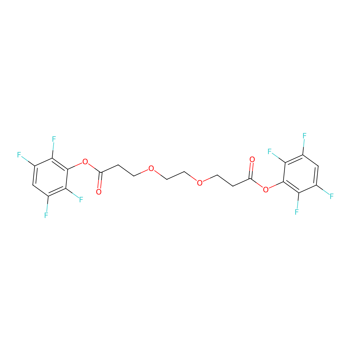Bis(2,3,5,6-tetrafluorophenyl) 3,3'-(ethane-1,2-diylbis(oxy))dipropionate molecular structure, CAS 1446282-27-4
