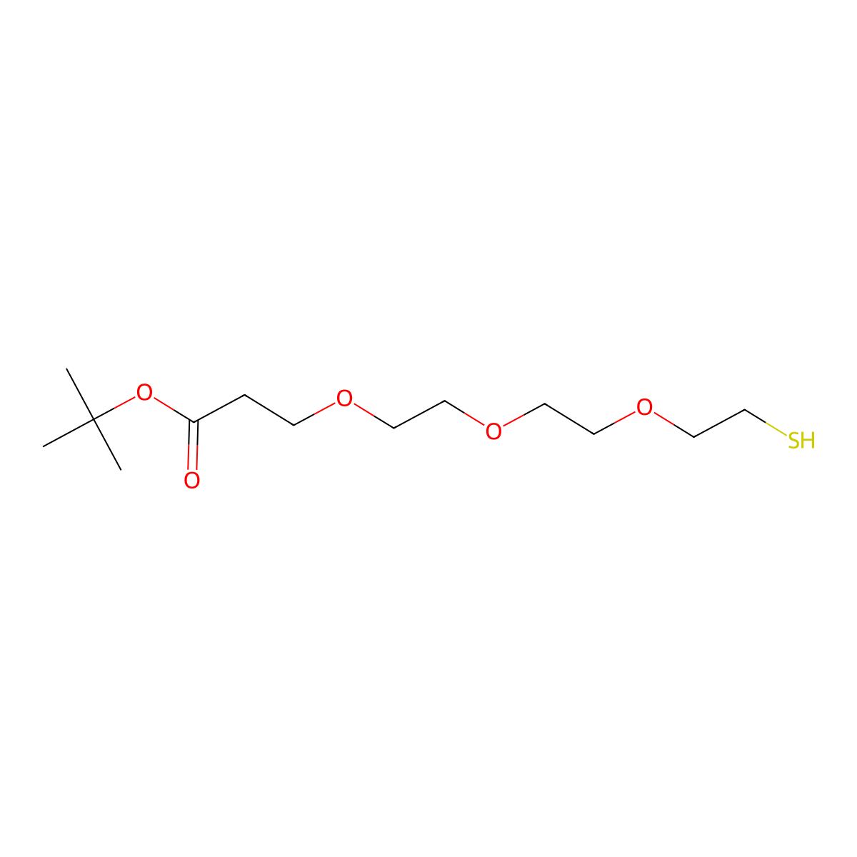 Thiol-PEG3-t-butyl ester molecular structure, CAS 1446282-39-8